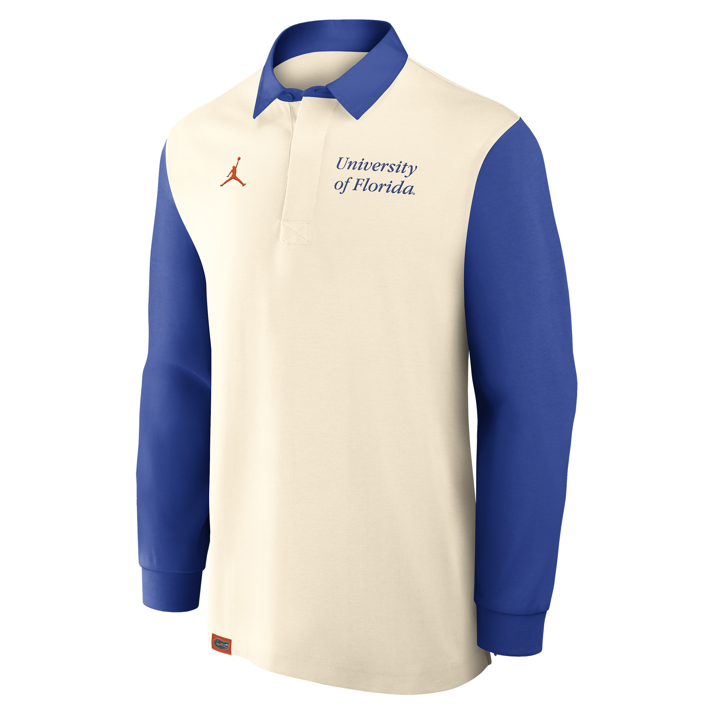 Jordan Men's Cream/royal Florida Gators Rugby Long Sleeve Shirt In Blue