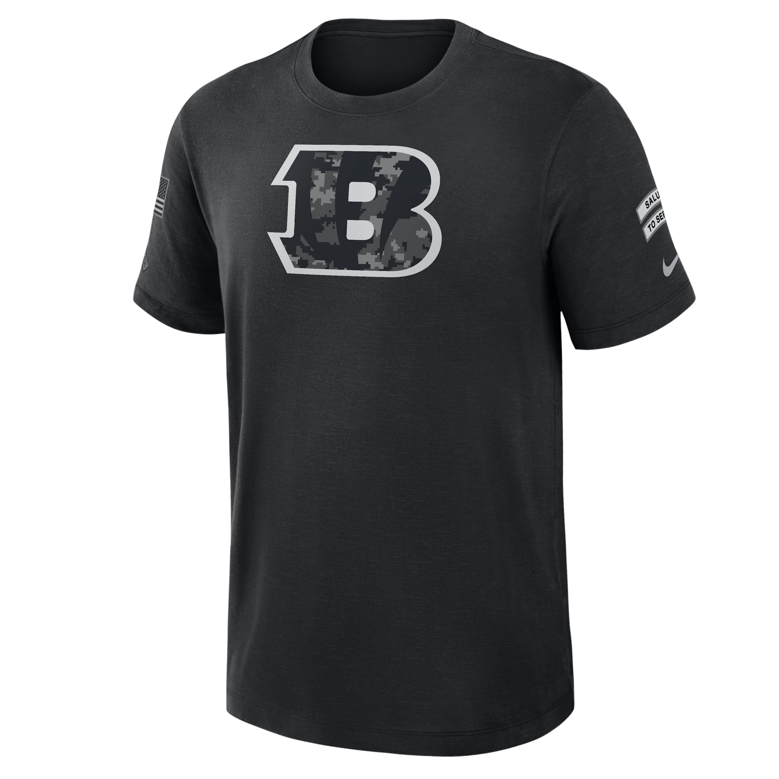 Cincinnati Bengals Salute to Service Slub Nike Men's Dri-FIT NFL T-Shirt in Black | 34900AA2Y-AEG