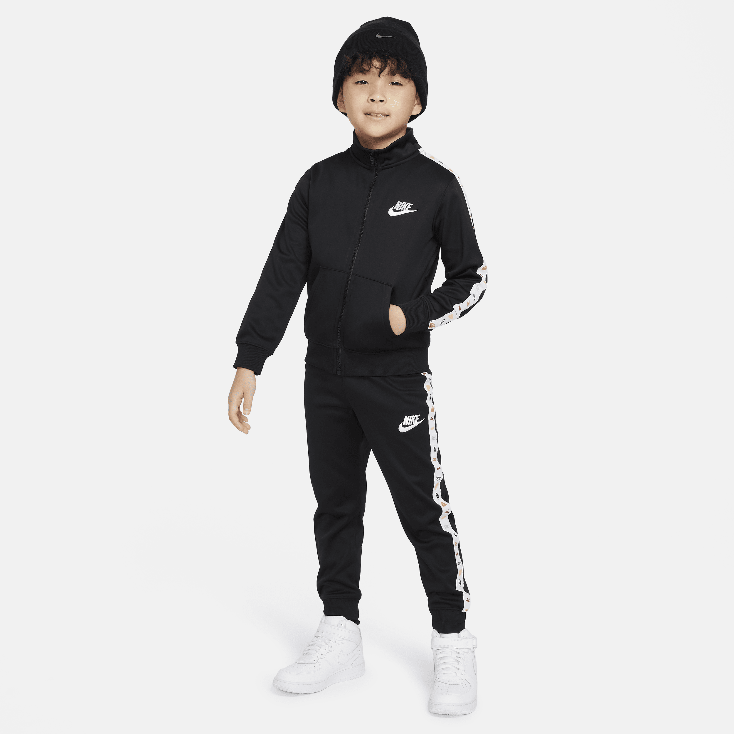Nike Sportswear Club Dri-fit Little Kids' Tricot Set In Black