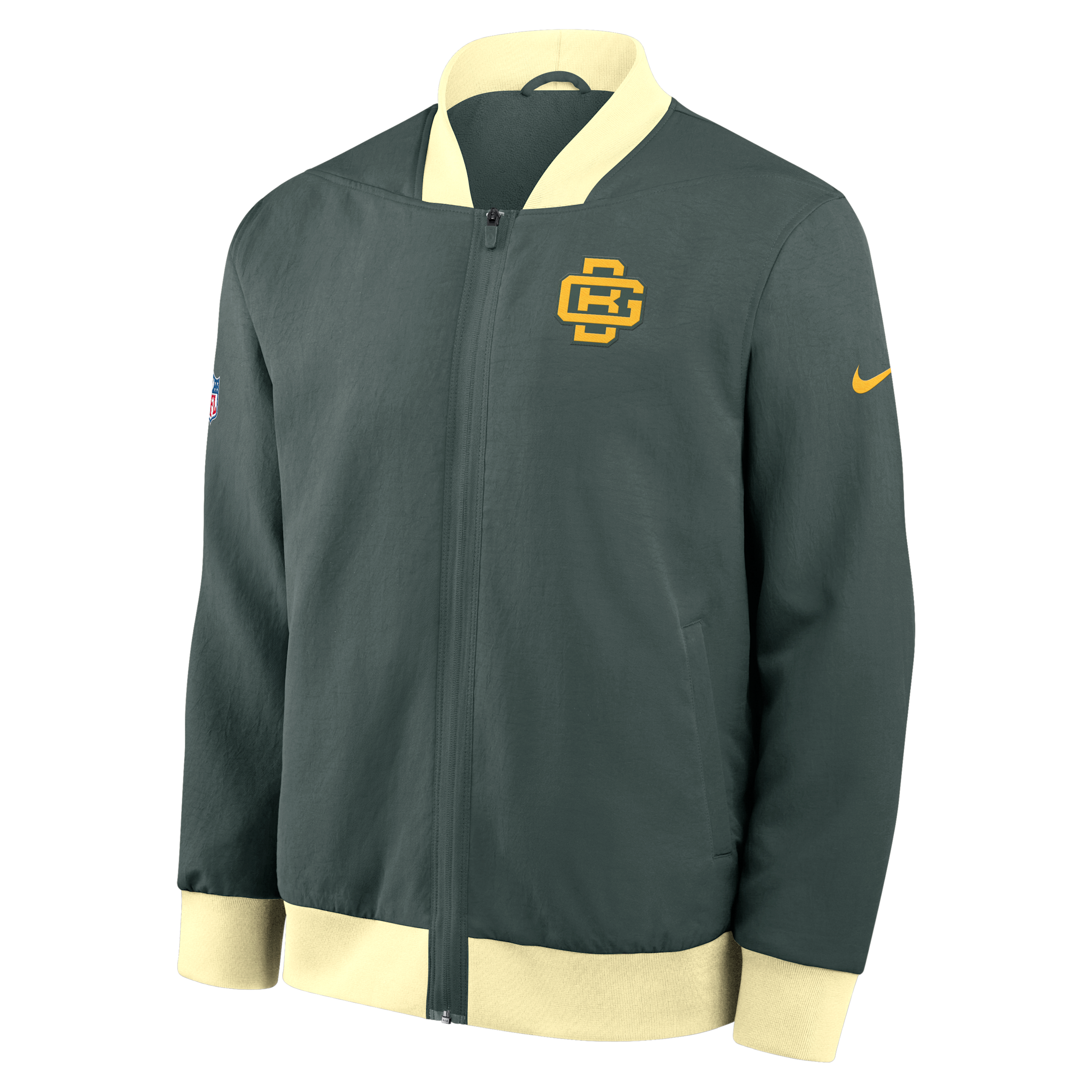 Green Bay Packers Rivalries Collection Sideline Nike Men's NFL Full-Zip Bomber Jacket in Green | 03AU0KEP7T-C7N