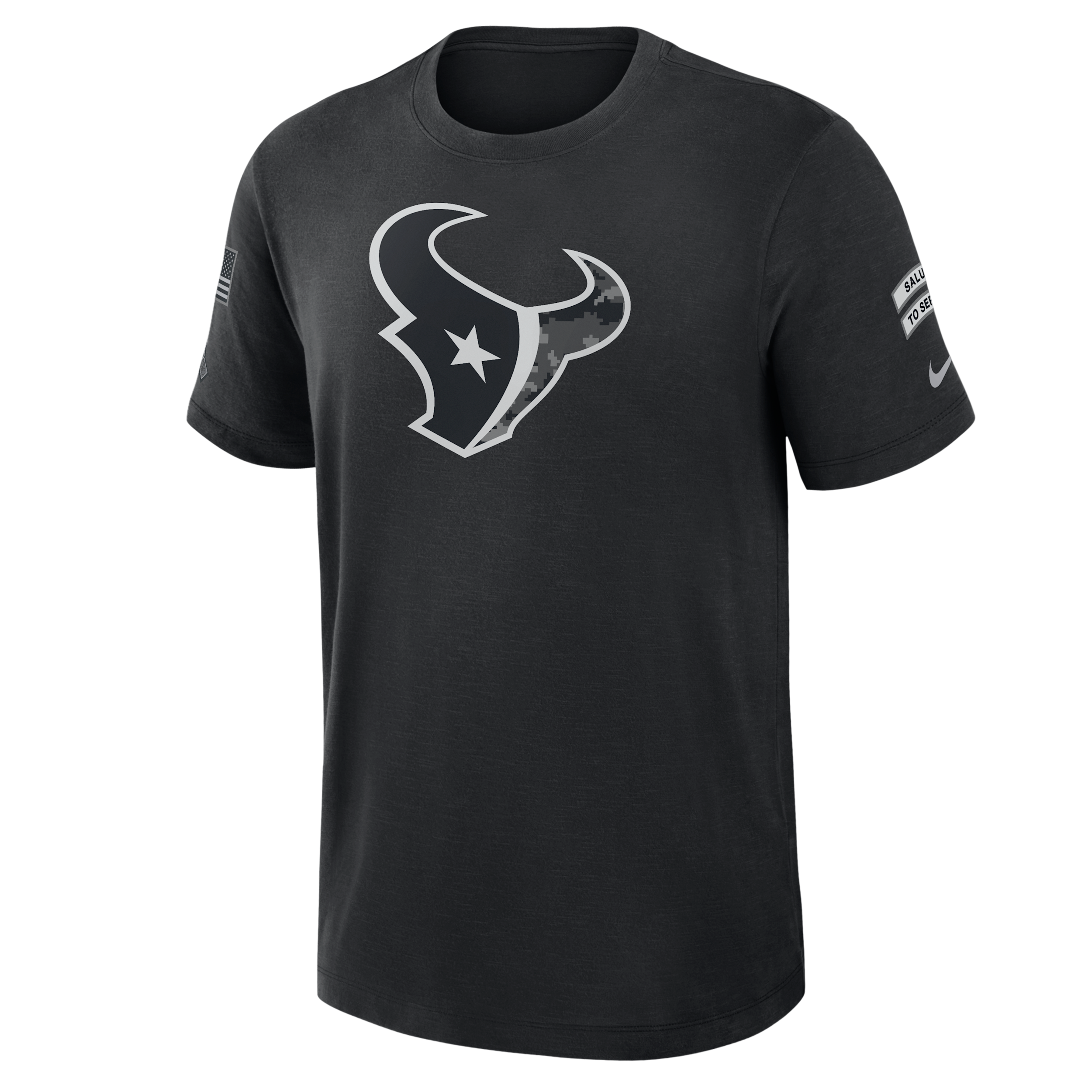 Houston Texans Salute to Service Slub Nike Men's Dri-FIT NFL T-Shirt in Black | 34900AA2D-AEG