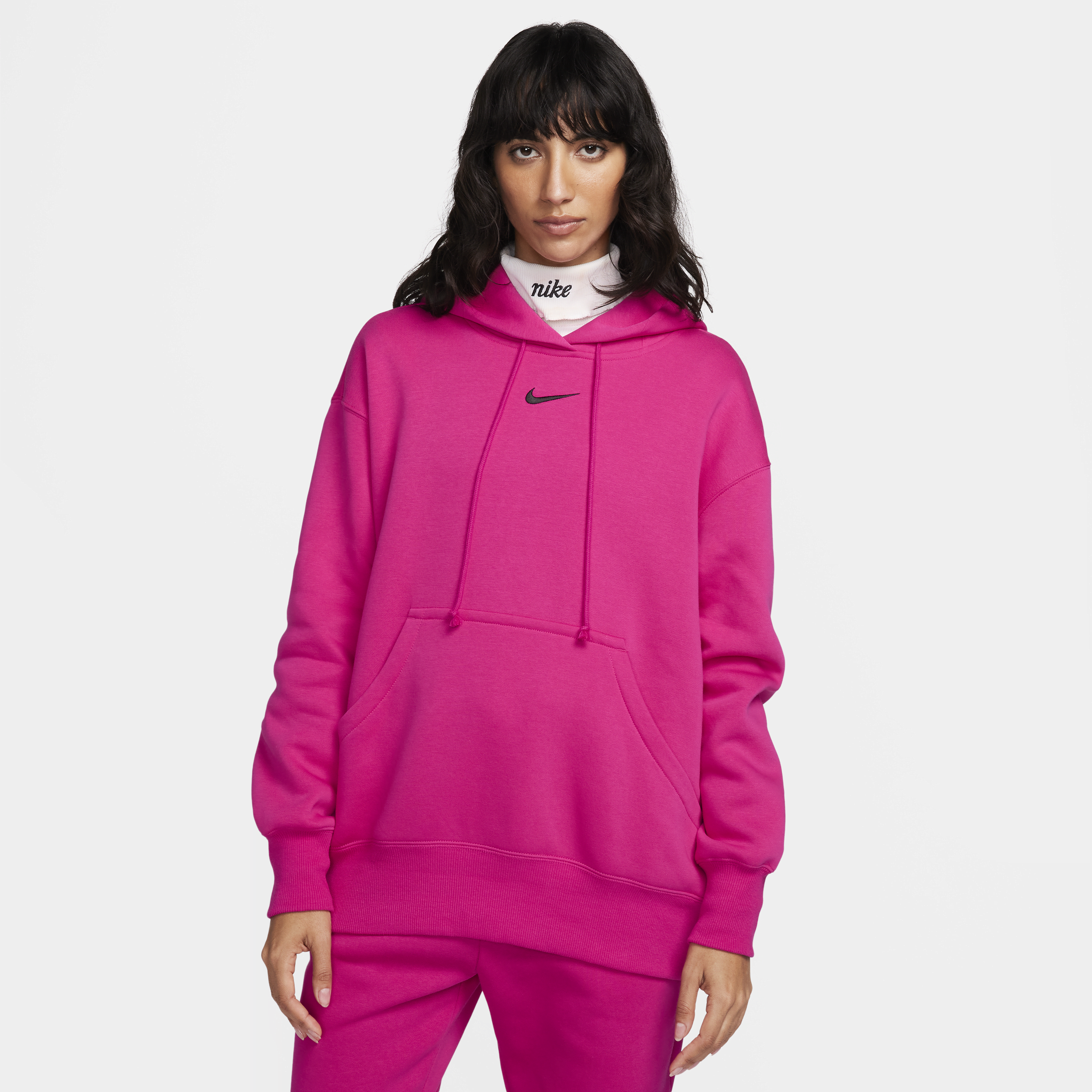 Nike Women's  Sportswear Phoenix Fleece Oversized Pullover Hoodie In Pink