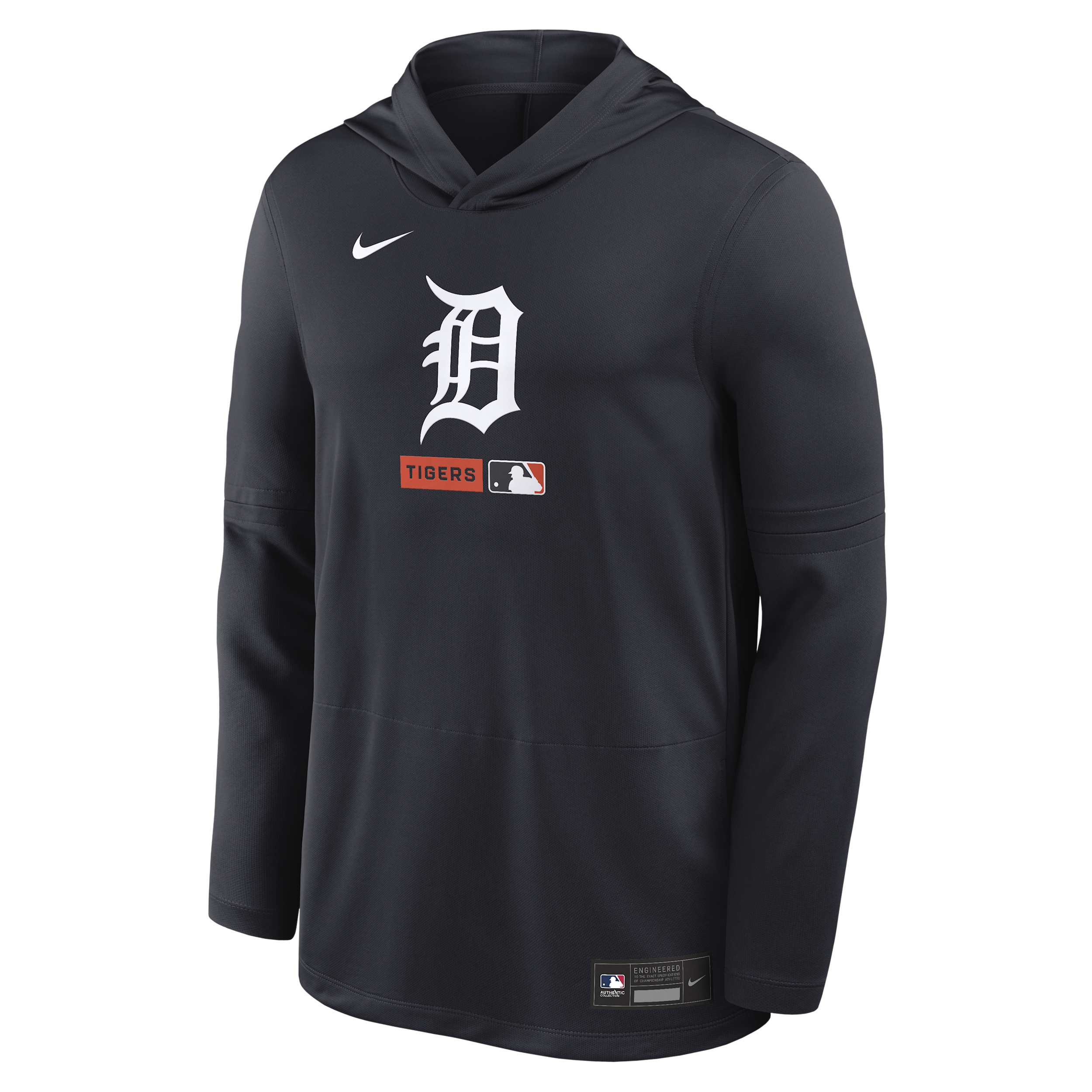 Detroit Tigers Authentic Collection Nike Men's Dri-FIT MLB Long-Sleeve Hooded Top in Blue | 03B94FADG-S9Q