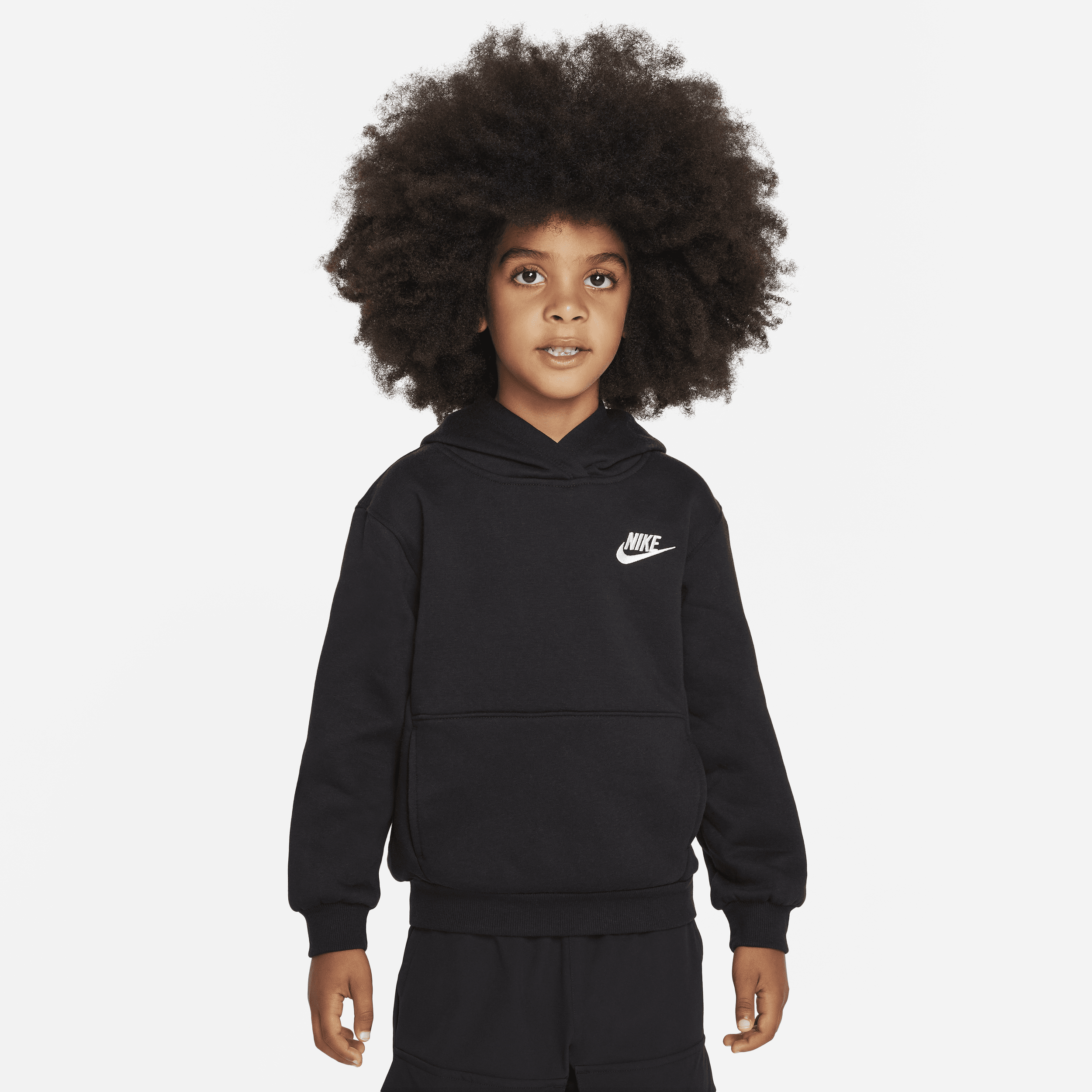 Nike Sportswear Club Fleece Little Kids' Pullover Hoodie in Black | 86L088-023