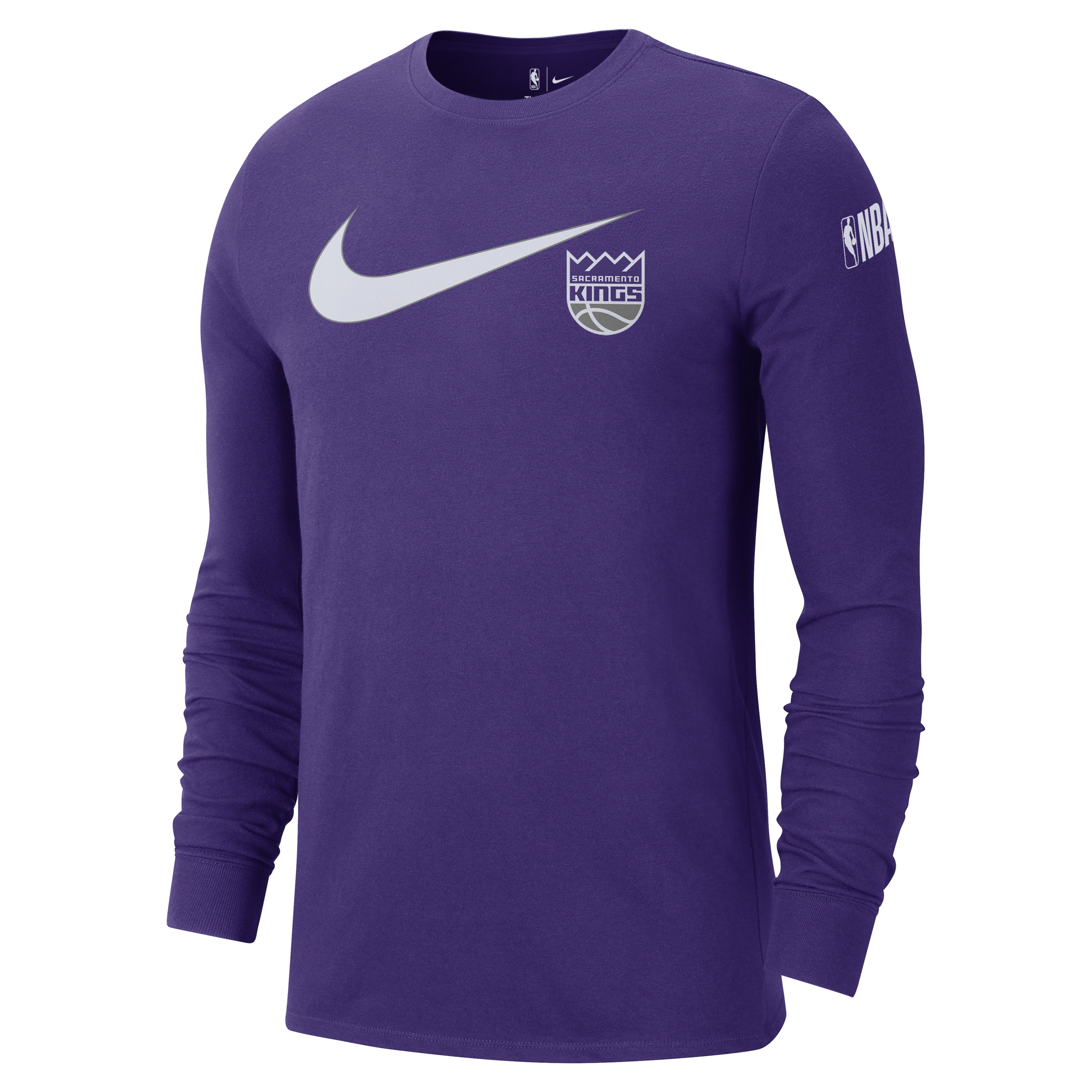 Shop Nike Sacramento Kings Swoosh Essential  Men's Nba Long-sleeve T-shirt In Purple