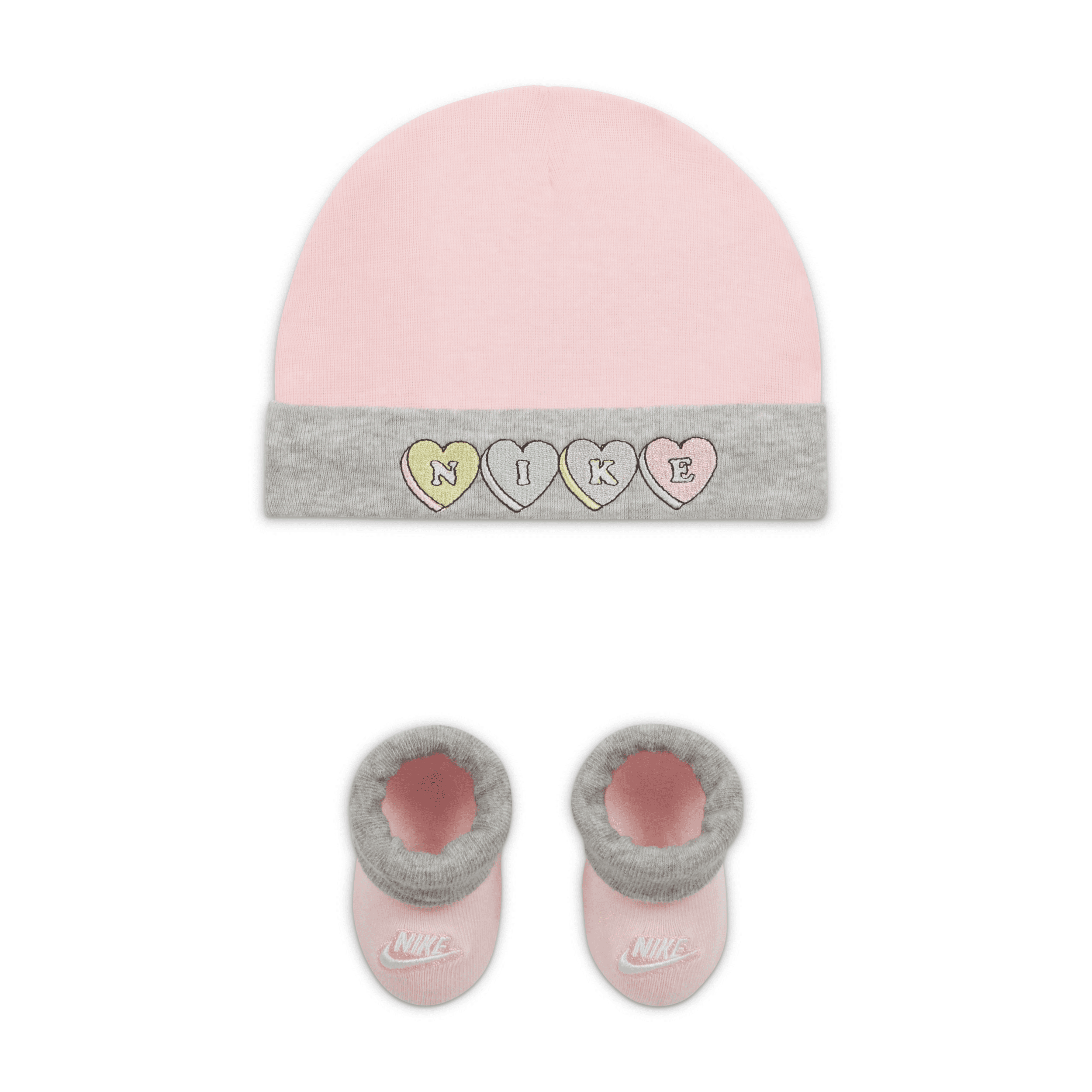 Nike Baby 12-24M Hat and Booties Set in Pink NN0791-A6A 14$