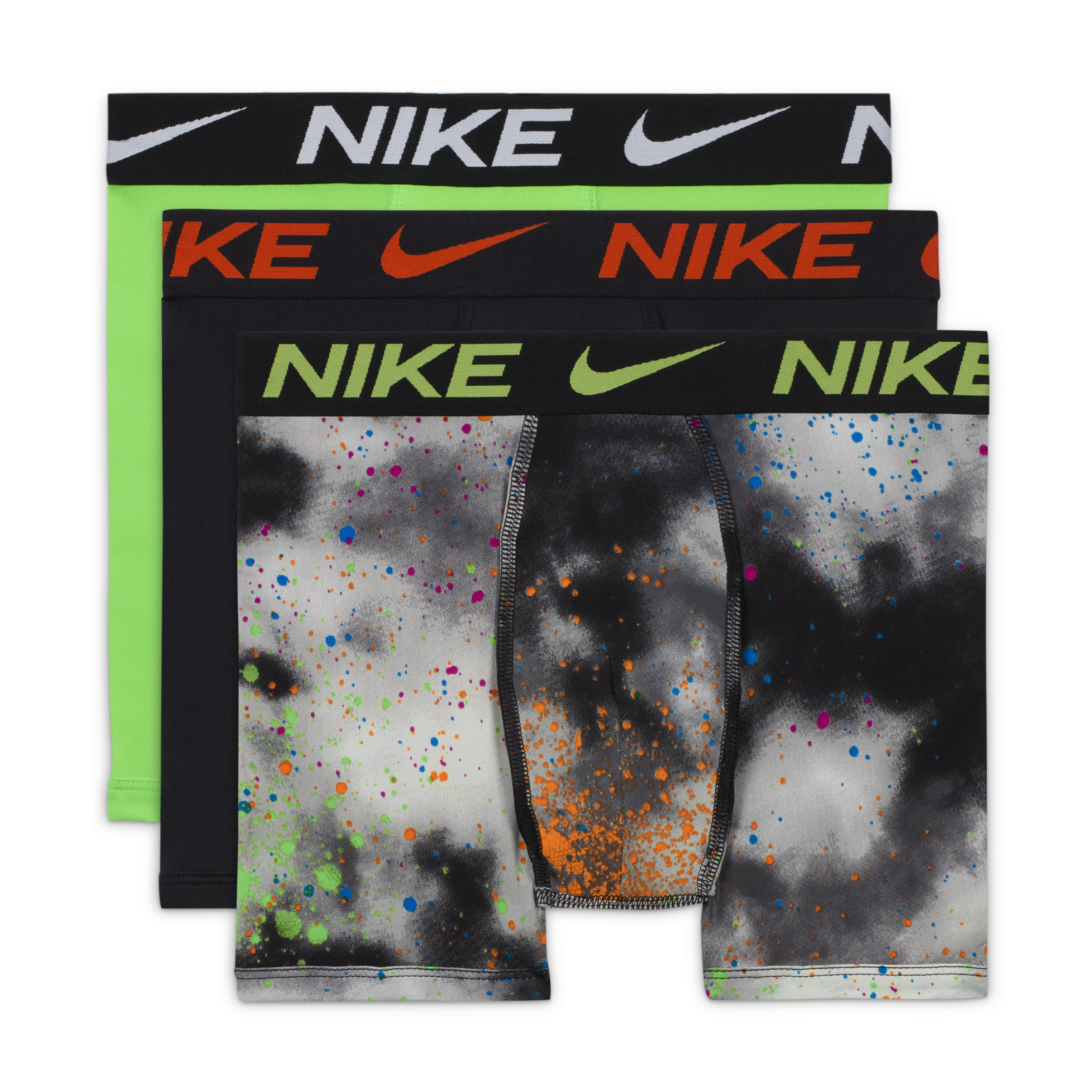 Shop Nike Dri-fit Printed Essentials Big Kids' Boxer Briefs (3-pack) In Multicolor