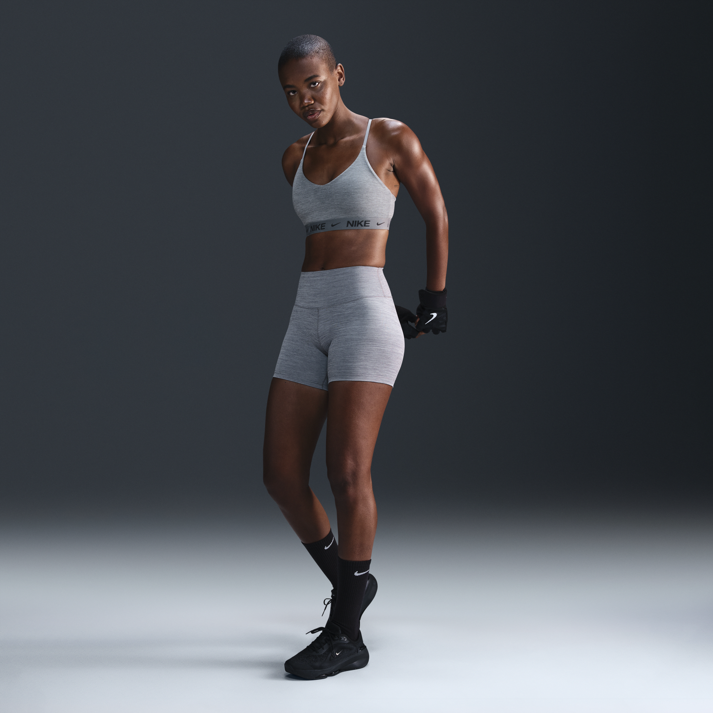 Shop Nike Women's One High-waisted 5" Biker Shorts In Grey