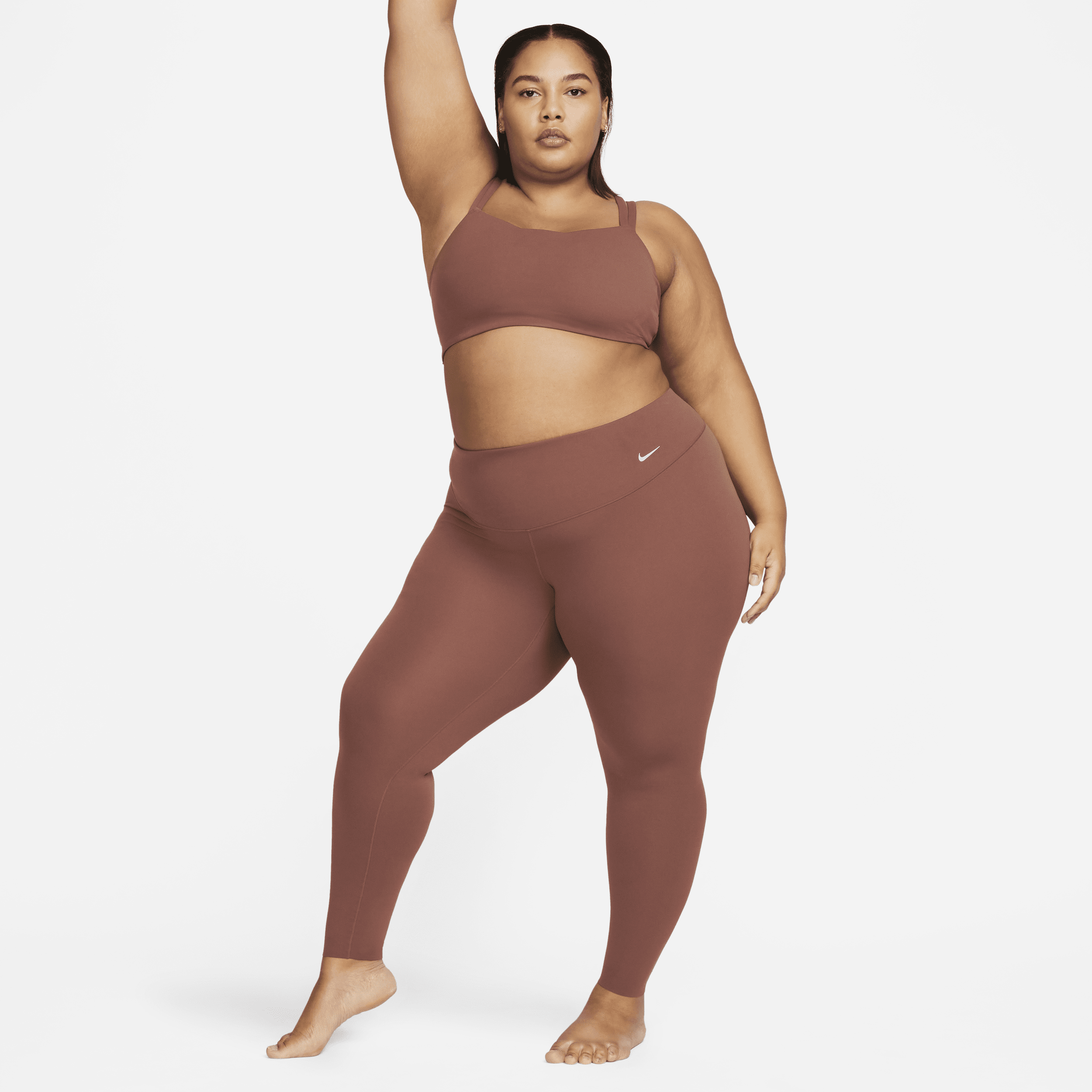 Nike Women's Zenvy Gentle-support High-waisted Full-length Leggings (plus Size) In Brown