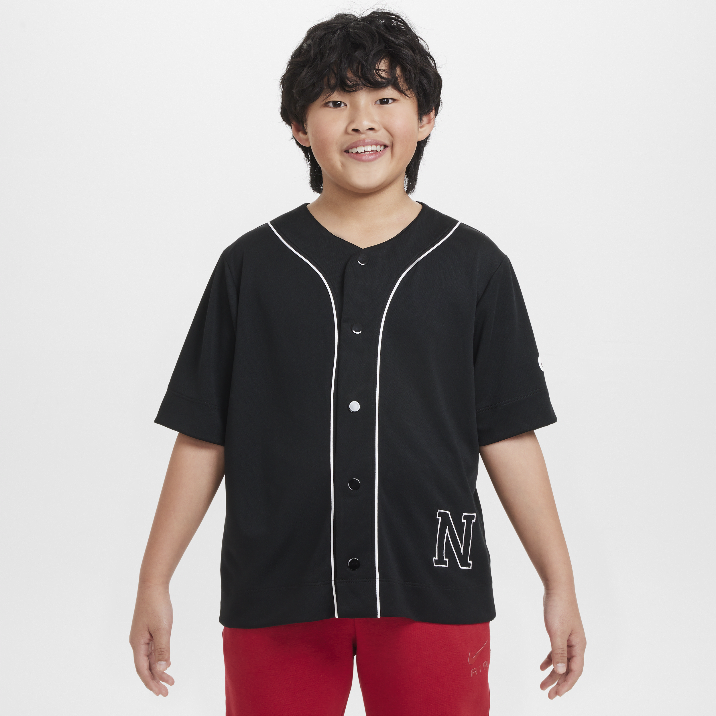 Shop Nike Athletics Big Kids' (boys') Dri-fit Baseball Jersey In Black