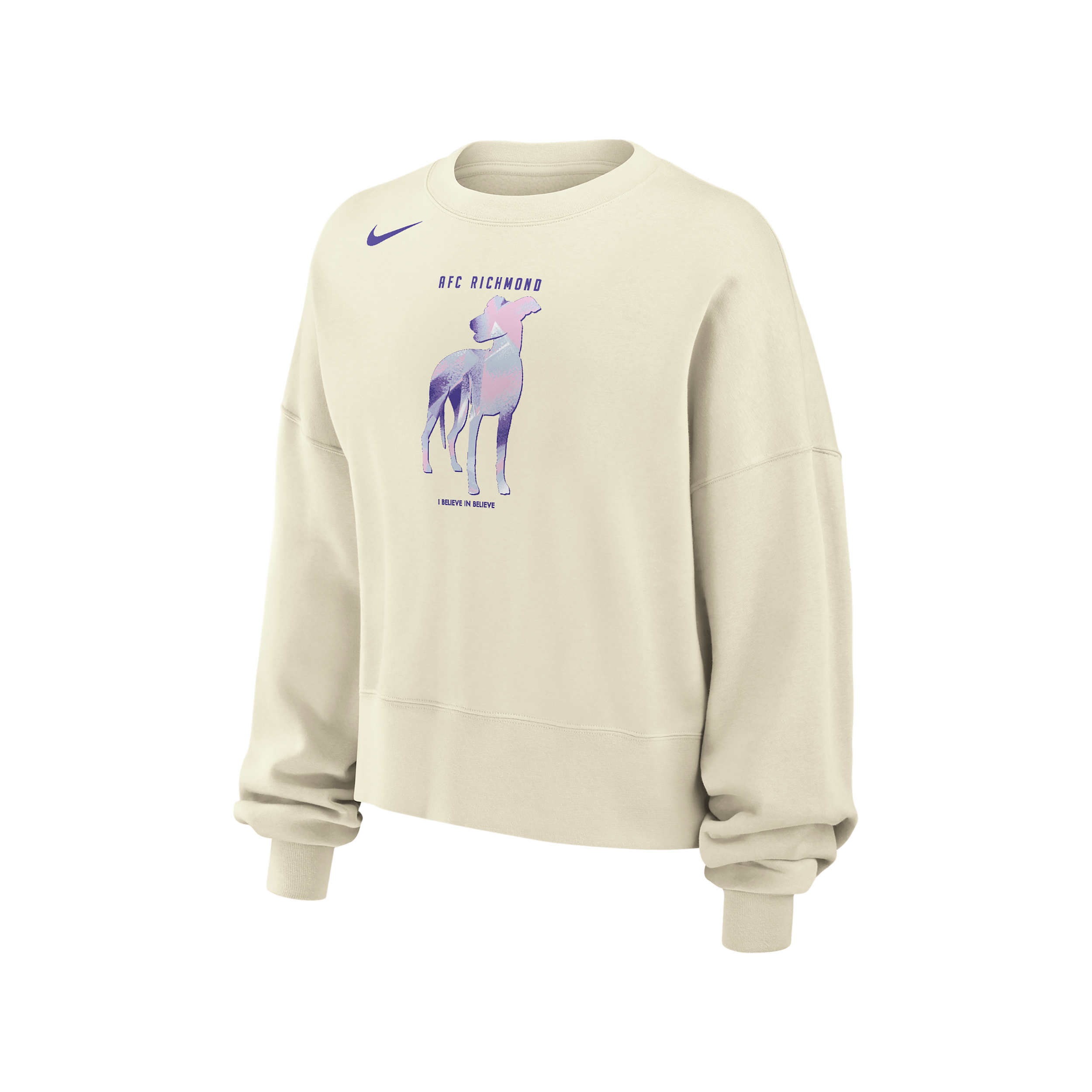 AFC Richmond Phoenix Fleece Nike Women's Crew-Neck Sweatshirt in White | W33302P045AFCR-SAL