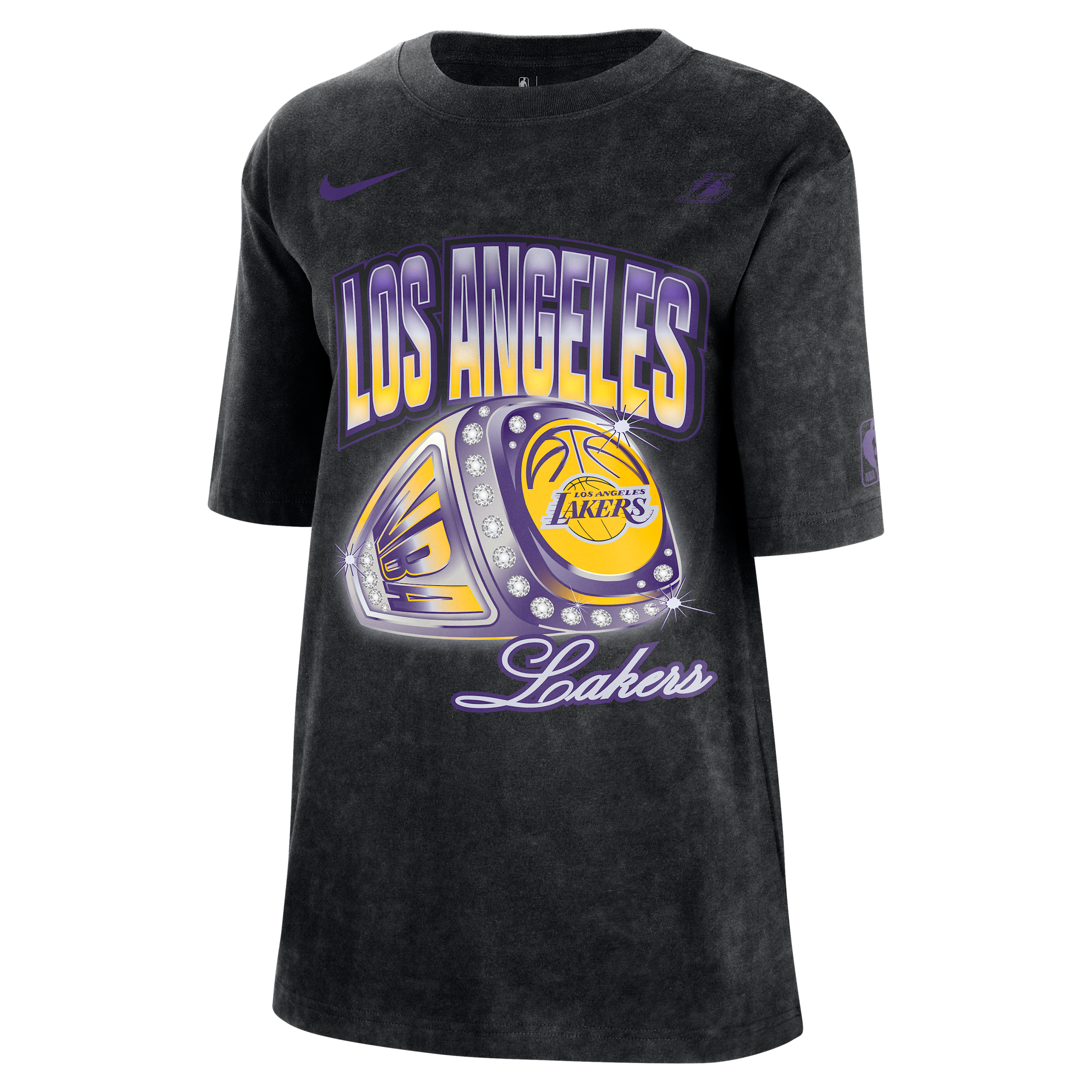 Nike Los Angeles Lakers Courtside  Women's Nba T-shirt In Black