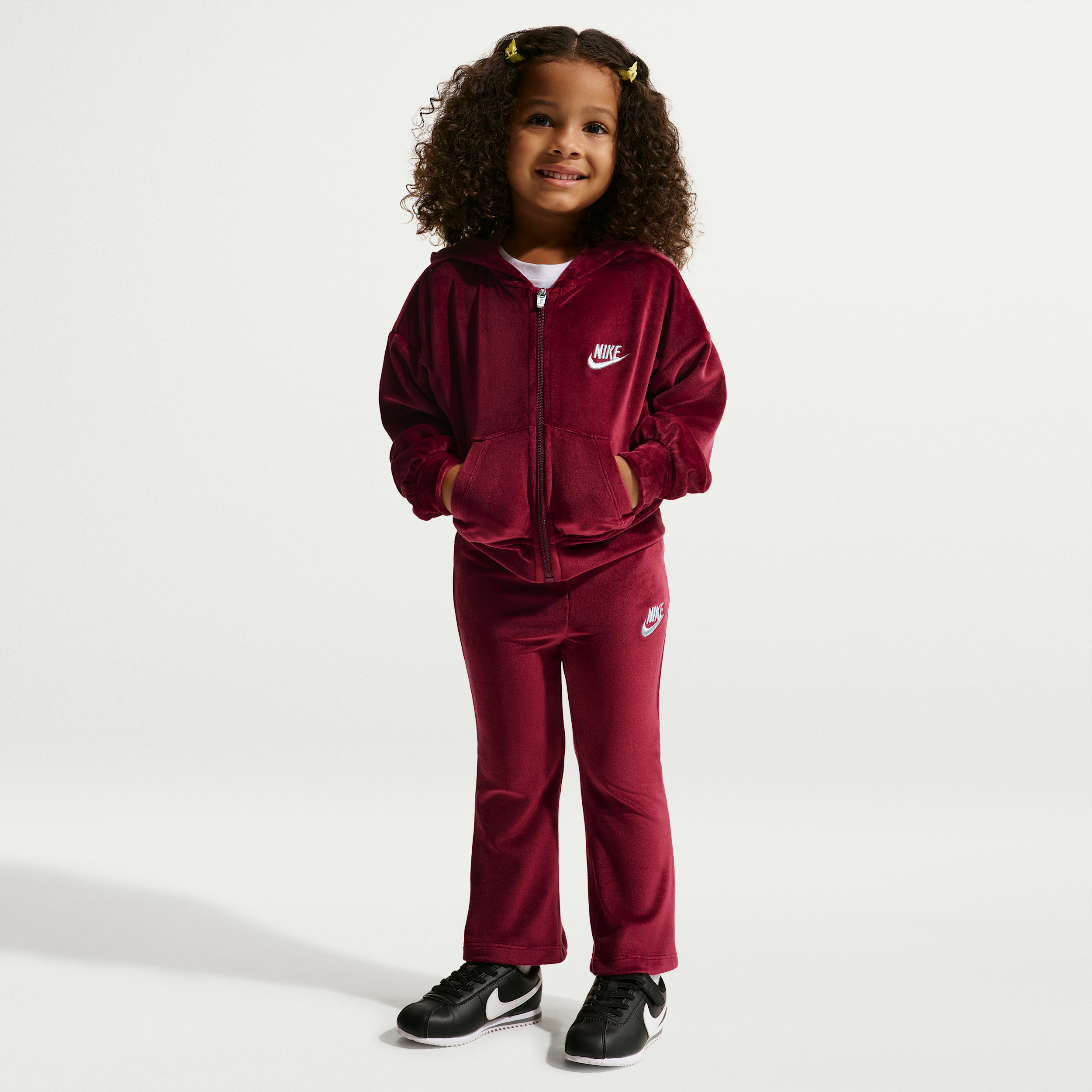 Nike Toddler Girls 2T-4T 2-Piece Zip-Up Hoodie and Flared Leggings Set - Tough Red