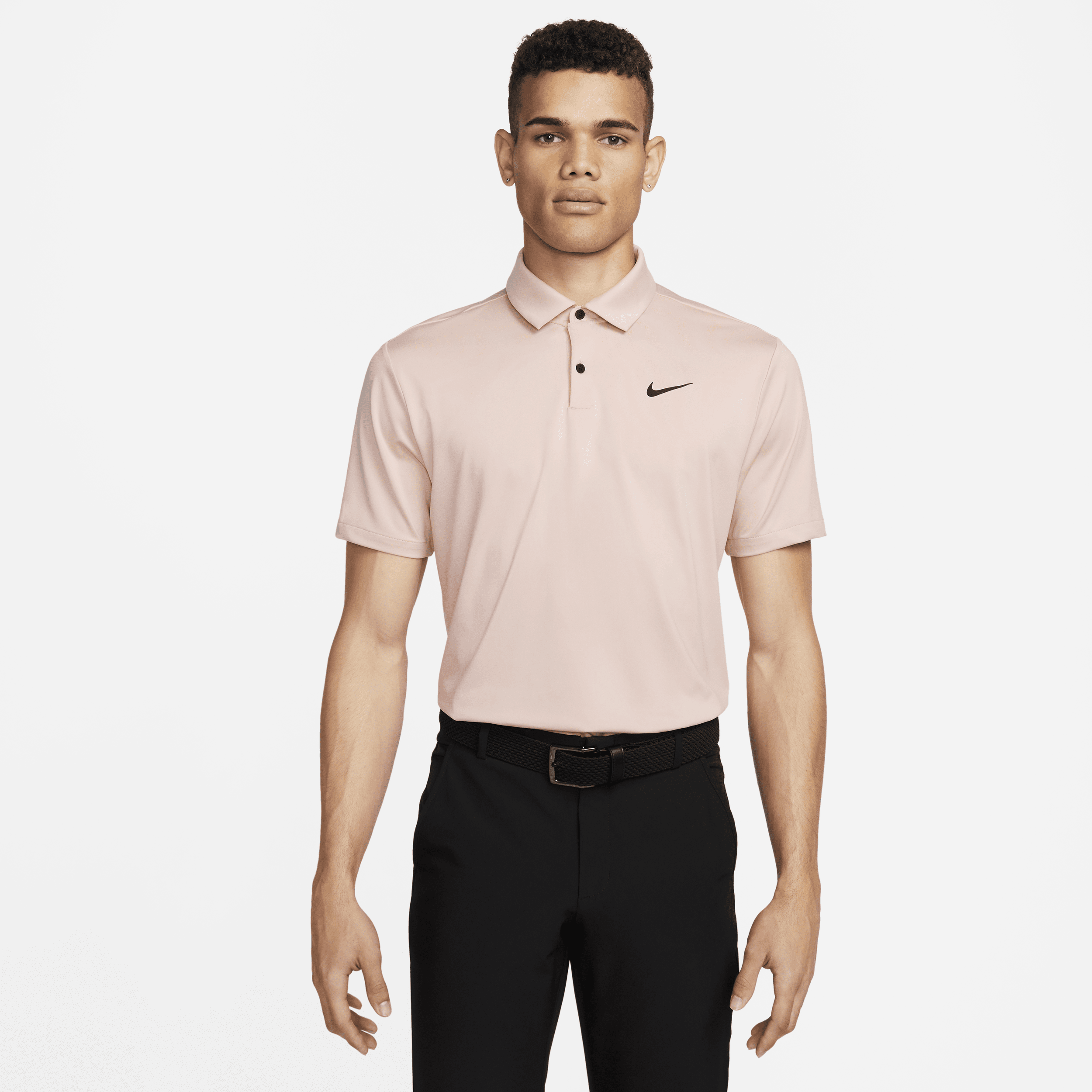 Shop Nike Men's Dri-fit Tour Solid Golf Polo In Pink