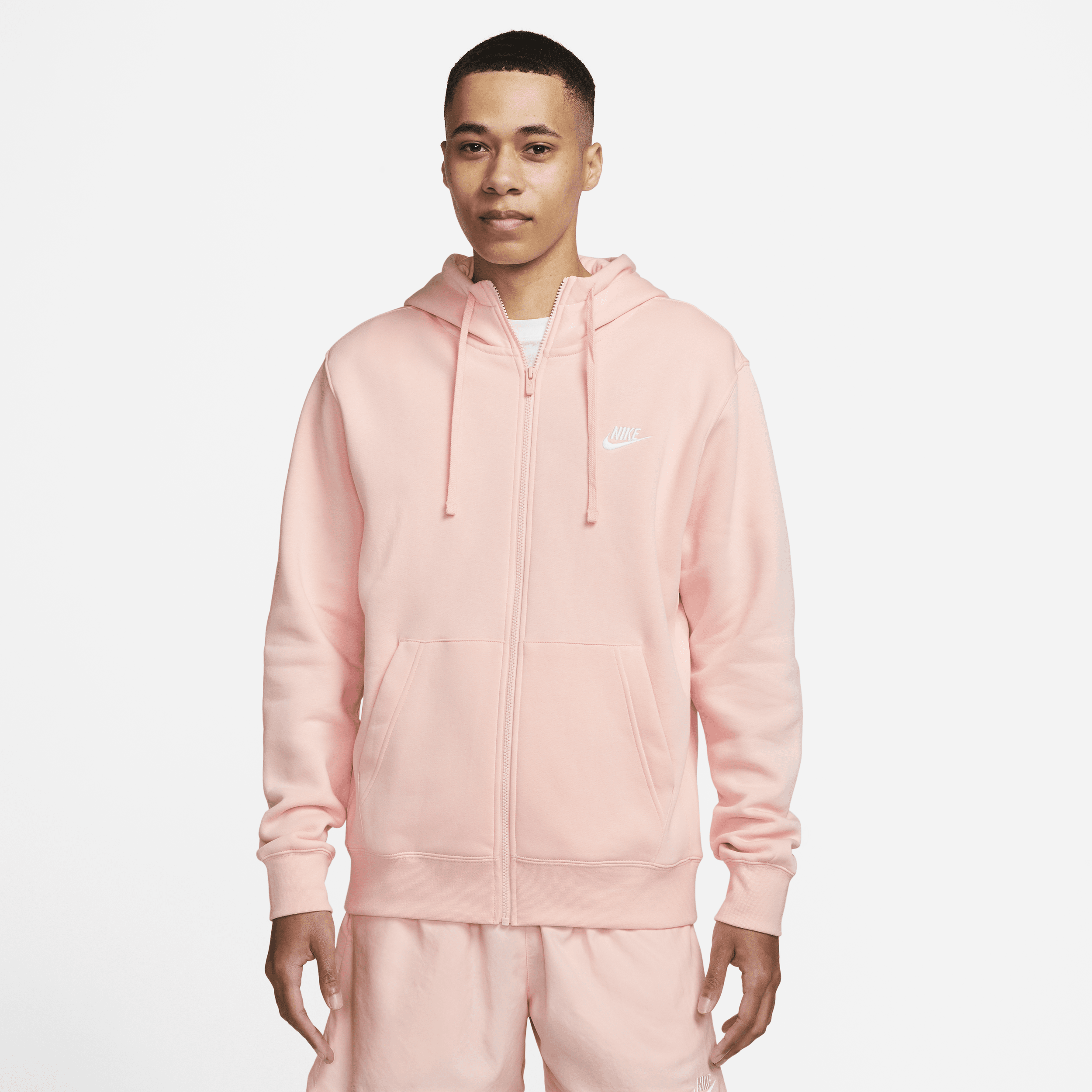 Nike Men's  Sportswear Club Fleece Full-zip Hoodie In Pink
