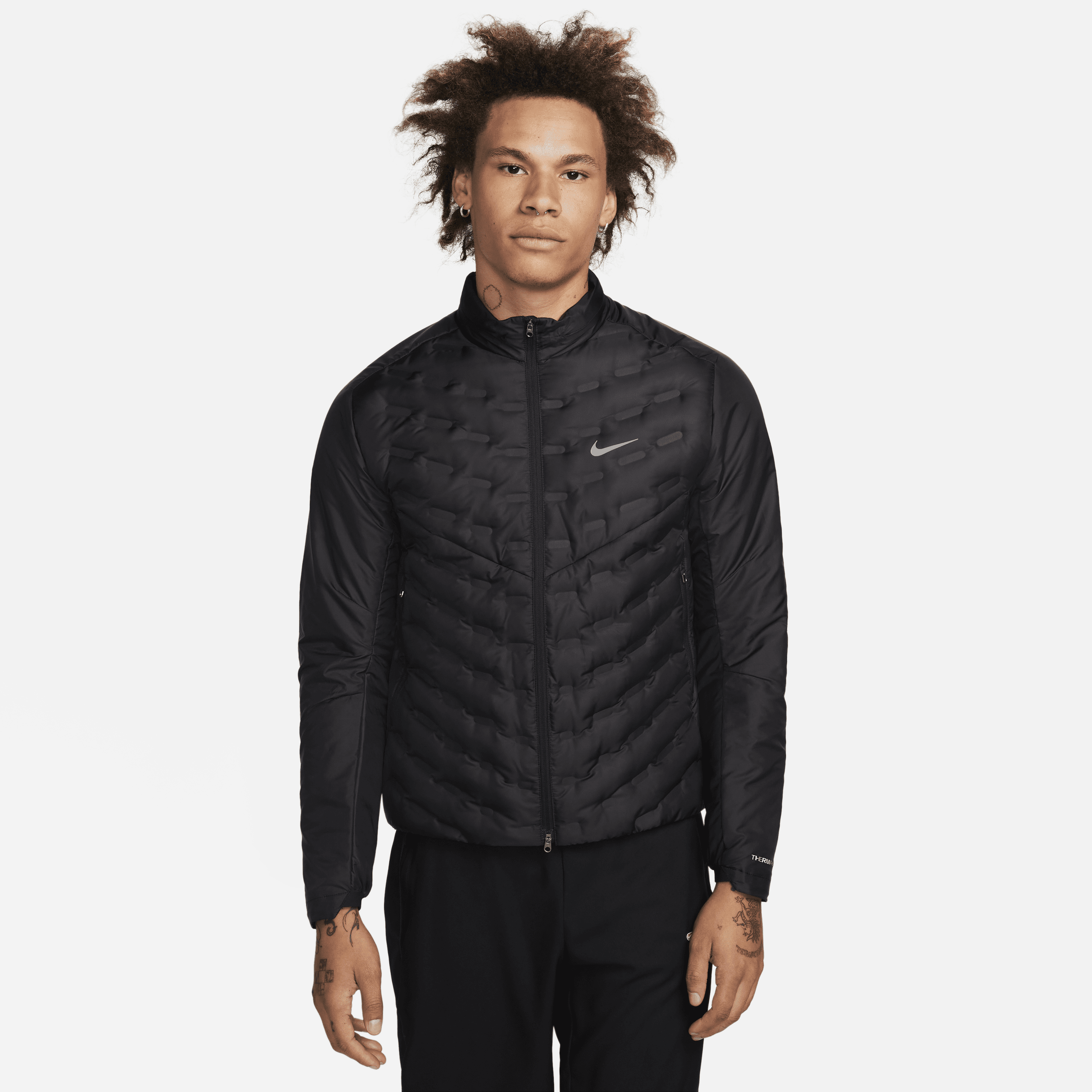 Nike Men's Therma-fit Adv Aeroloft Repel Down Running Jacket In Black