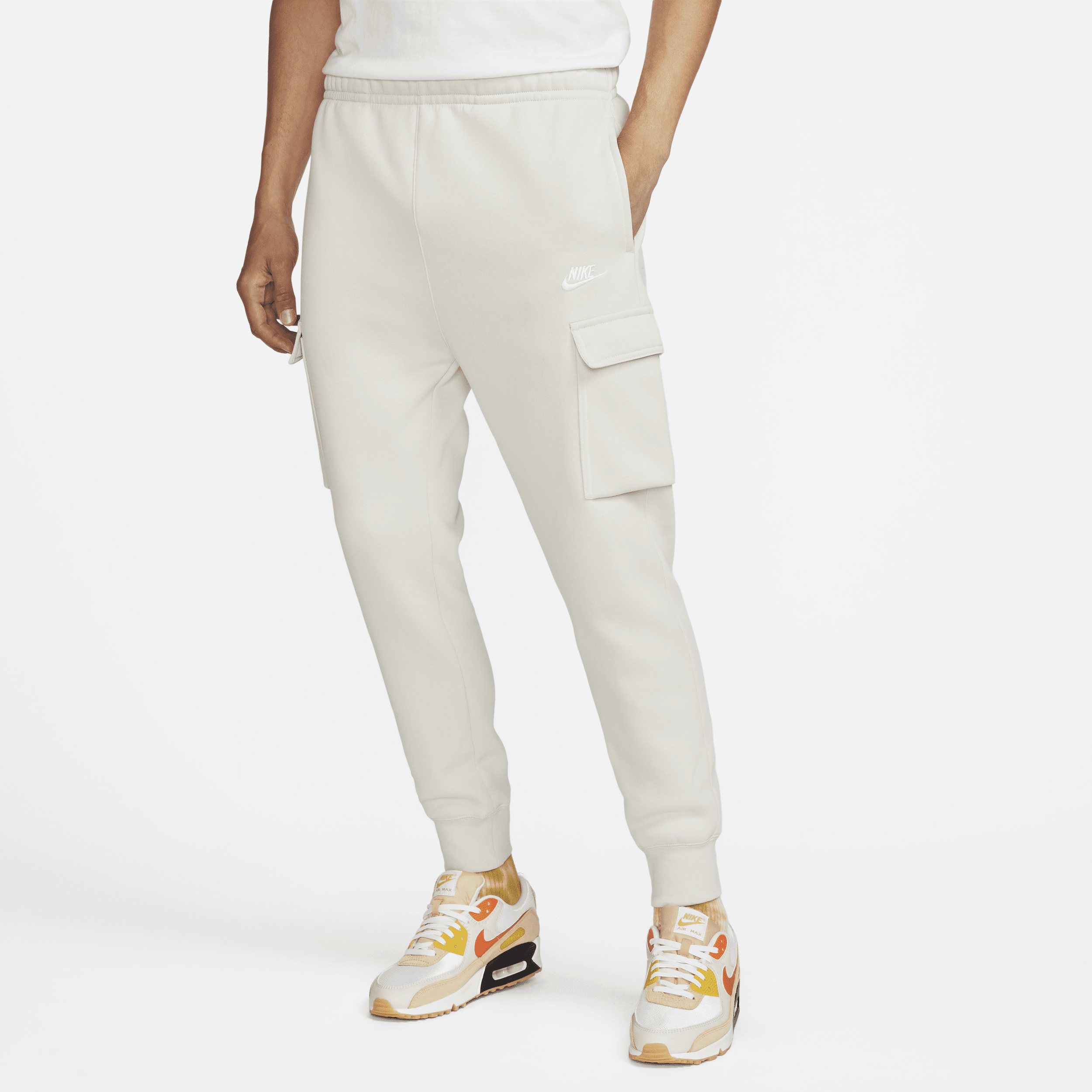 Shop Nike Men's  Sportswear Club Fleece Cargo Pants In Grey