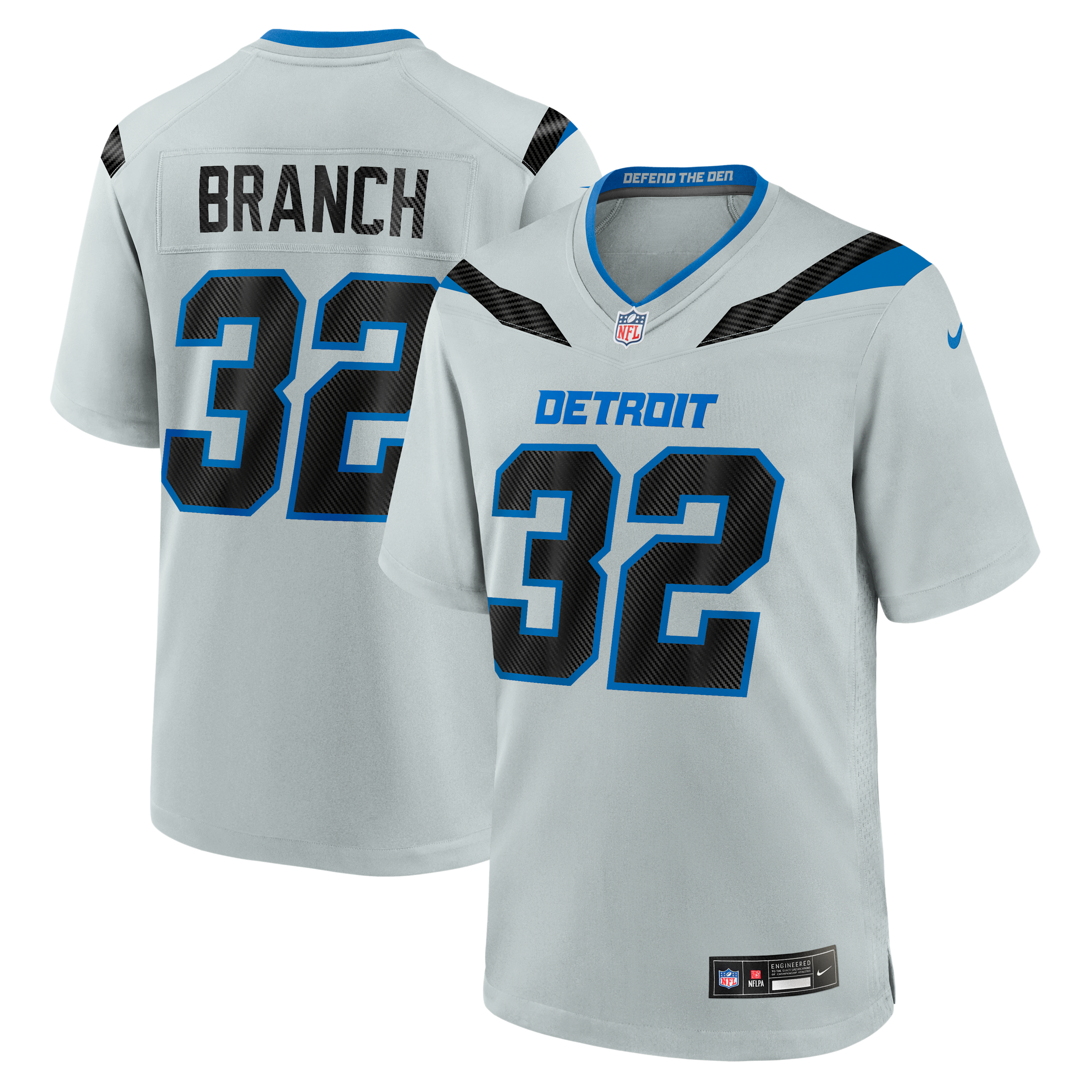 Brian Branch Detroit Lions Rivalries Collection Nike Men's NFL Game Jersey in Grey | 67NM0JFL9JF-WZP
