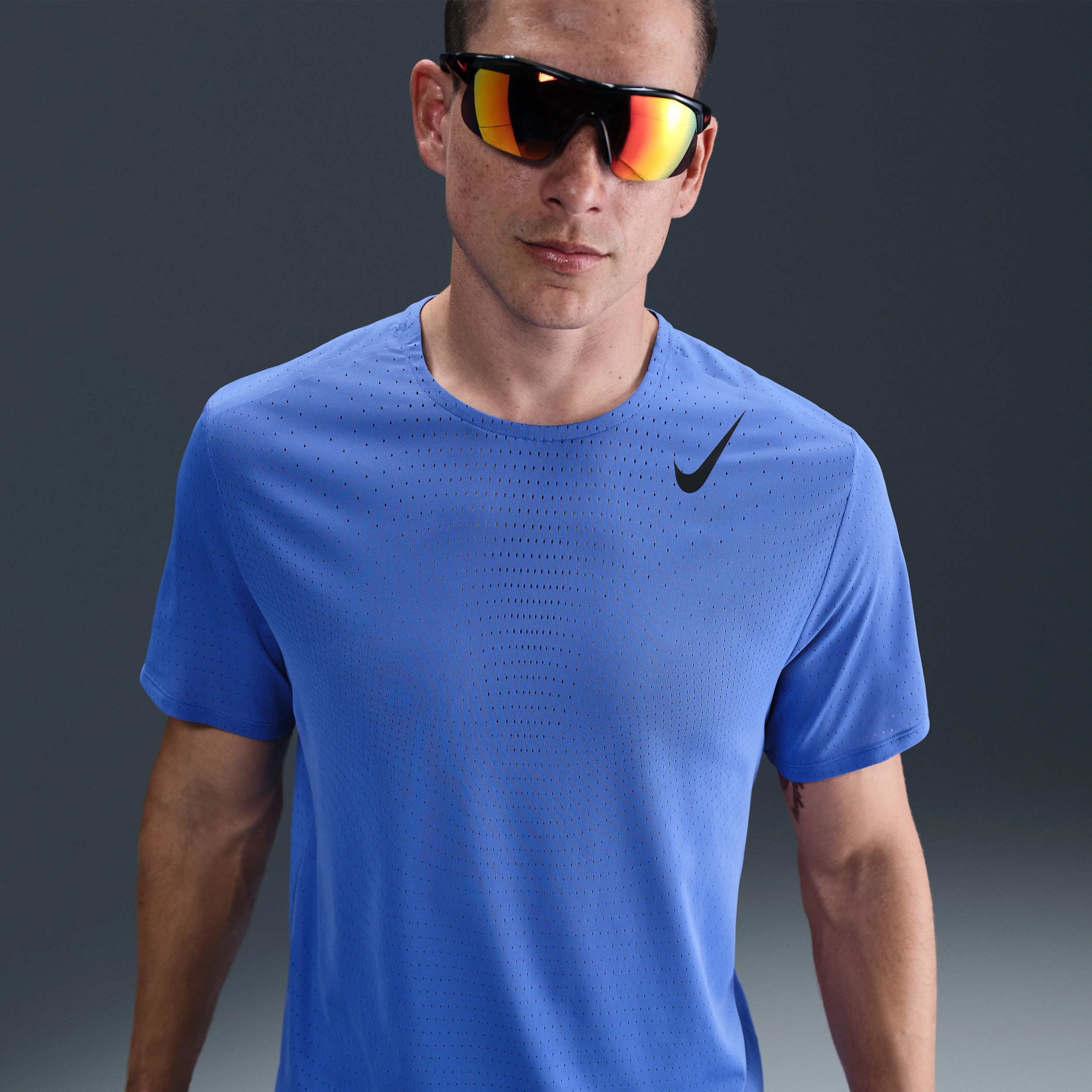 Nike Aeroswift Short Sleeve Top Mens In Blue