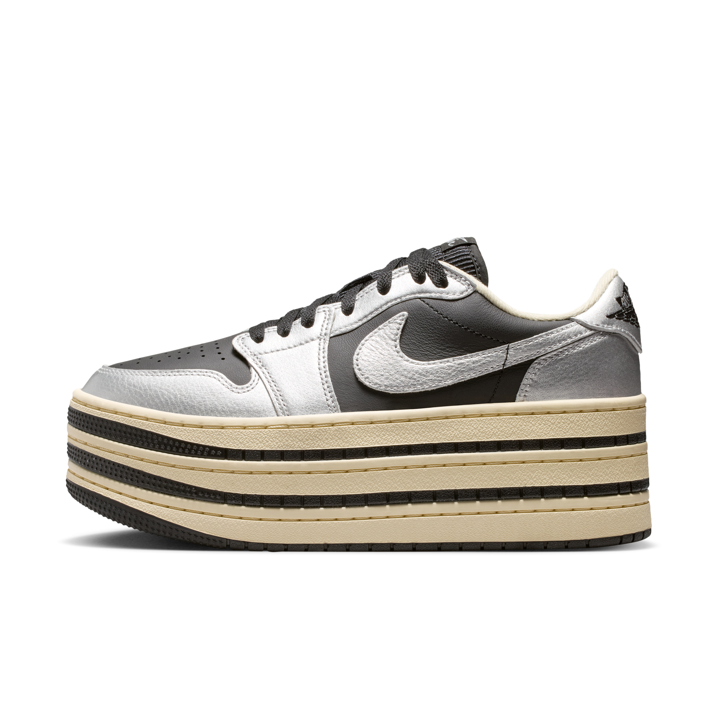 Women's Air Jordan 1 Triple Stack Shoes in Grey | HV8288-001