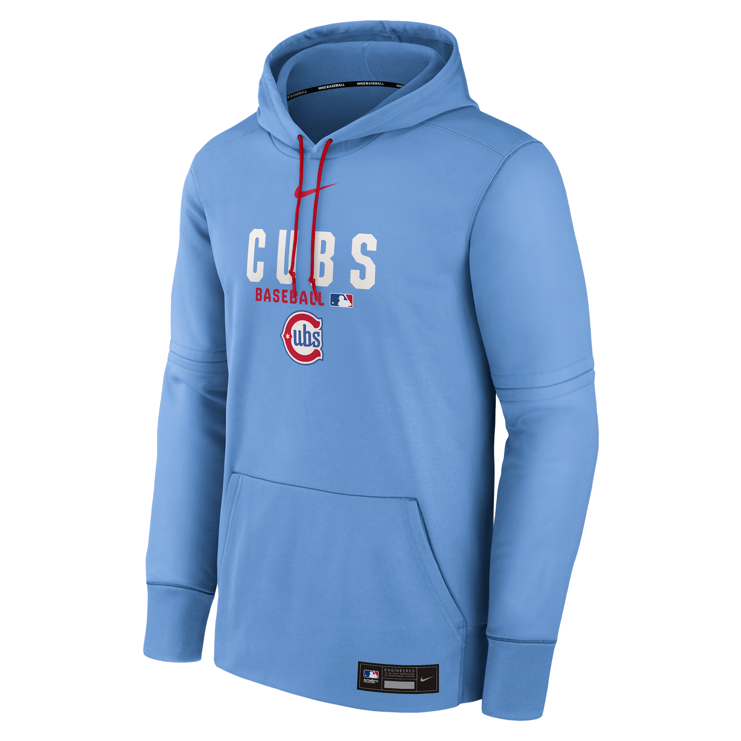Men's Chicago Cubs Authentic Collection Nike Therma MLB Pullover Hoodie in Blue | NAC303AREJ-8KL