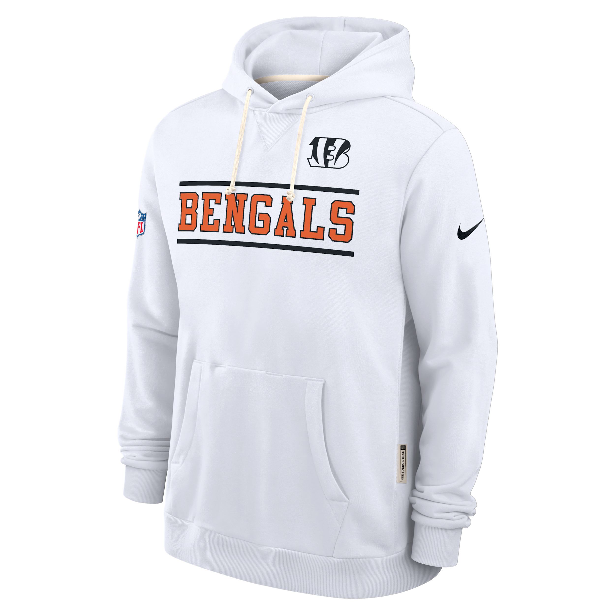 Cincinnati Bengals Alt Standard Issue Nike Men's Dri-FIT NFL Pullover Hoodie in White | 03AZ10A9A-PT1