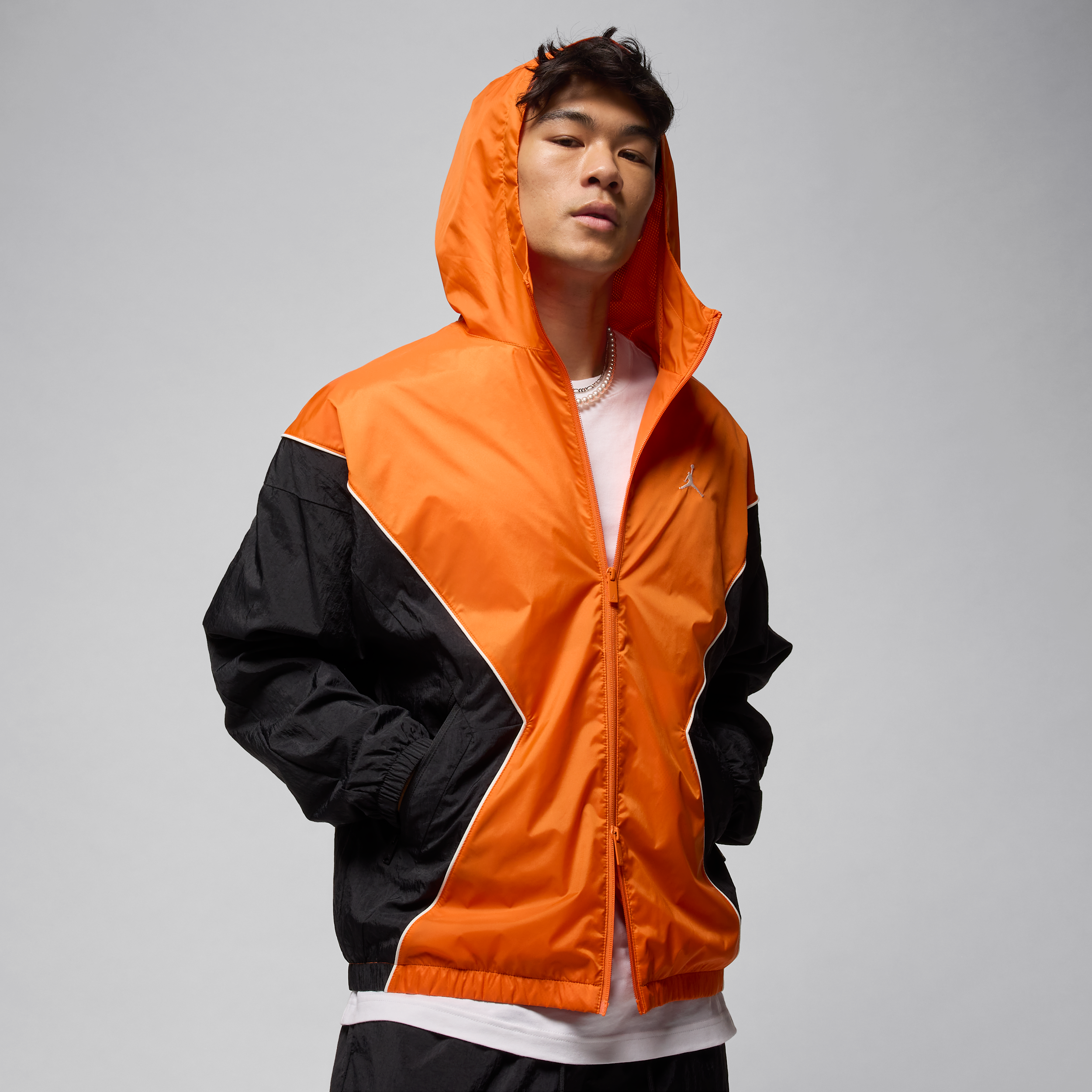 Jordan Men's Brooklyn Hooded Draft Jacket In Orange