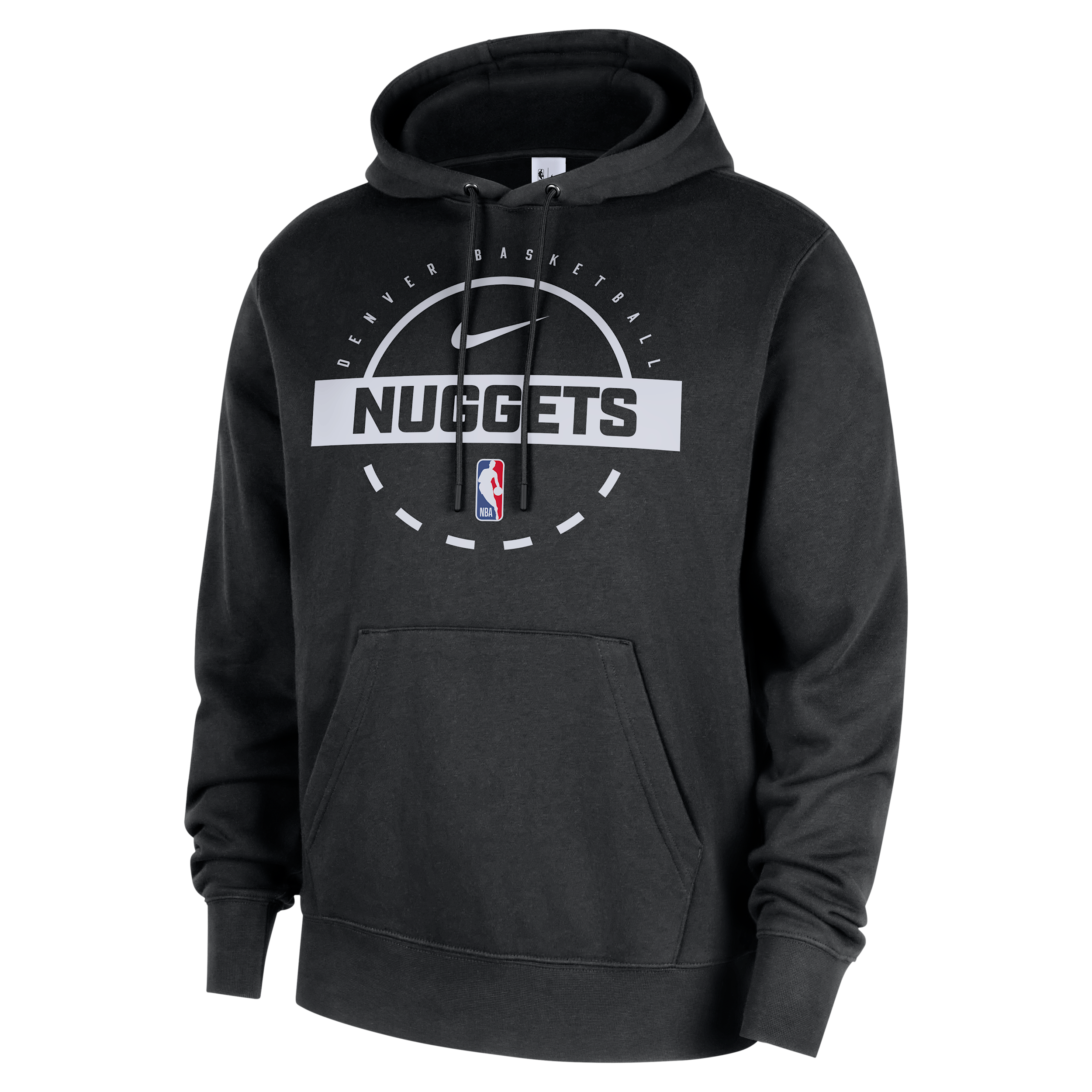 Nike Denver Nuggets Club  Men's Nba Practice Pullover Hoodie In Black