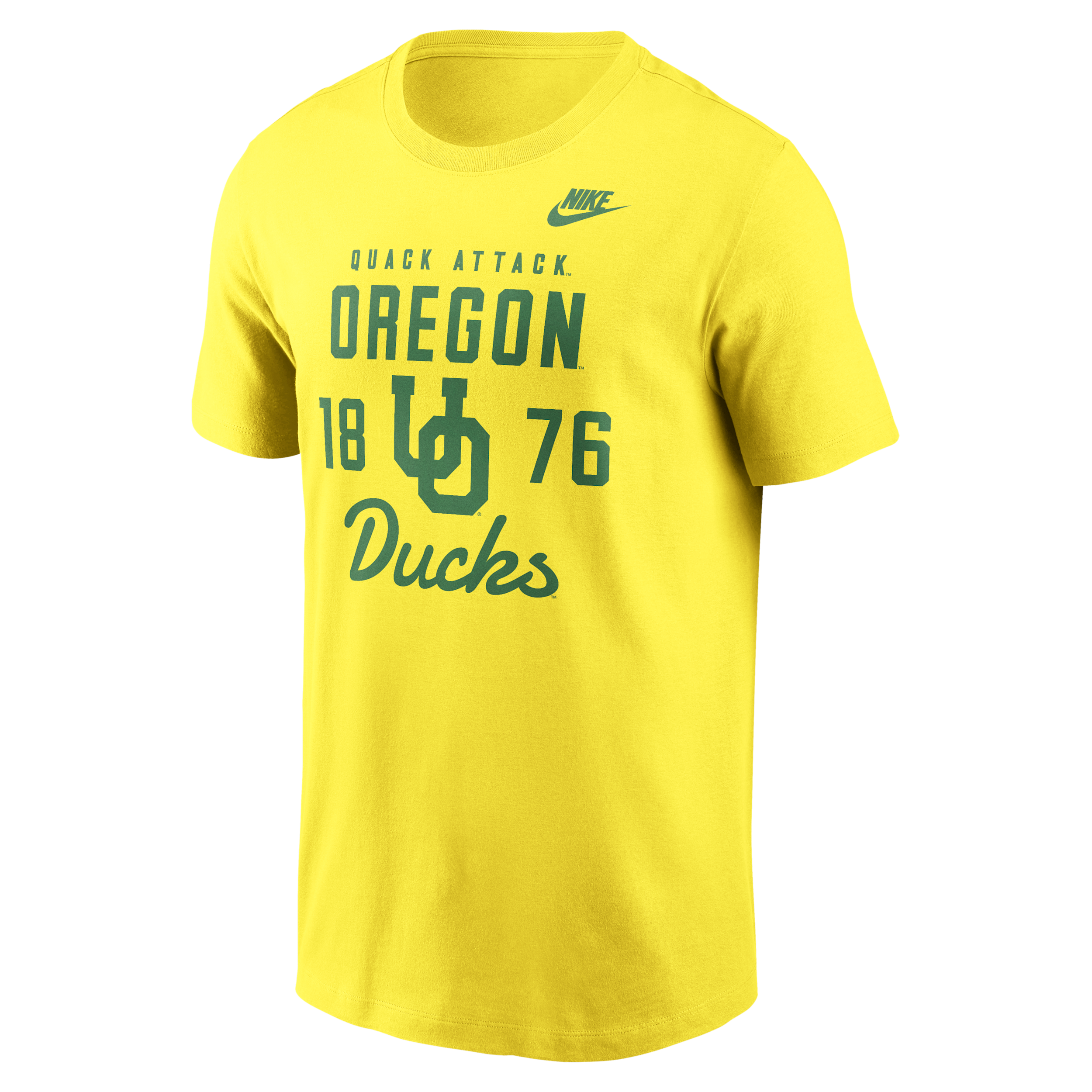 Oregon Legacy Stacked Est Nike Men's College T-Shirt in Yellow | N19979SUOV-AZ2
