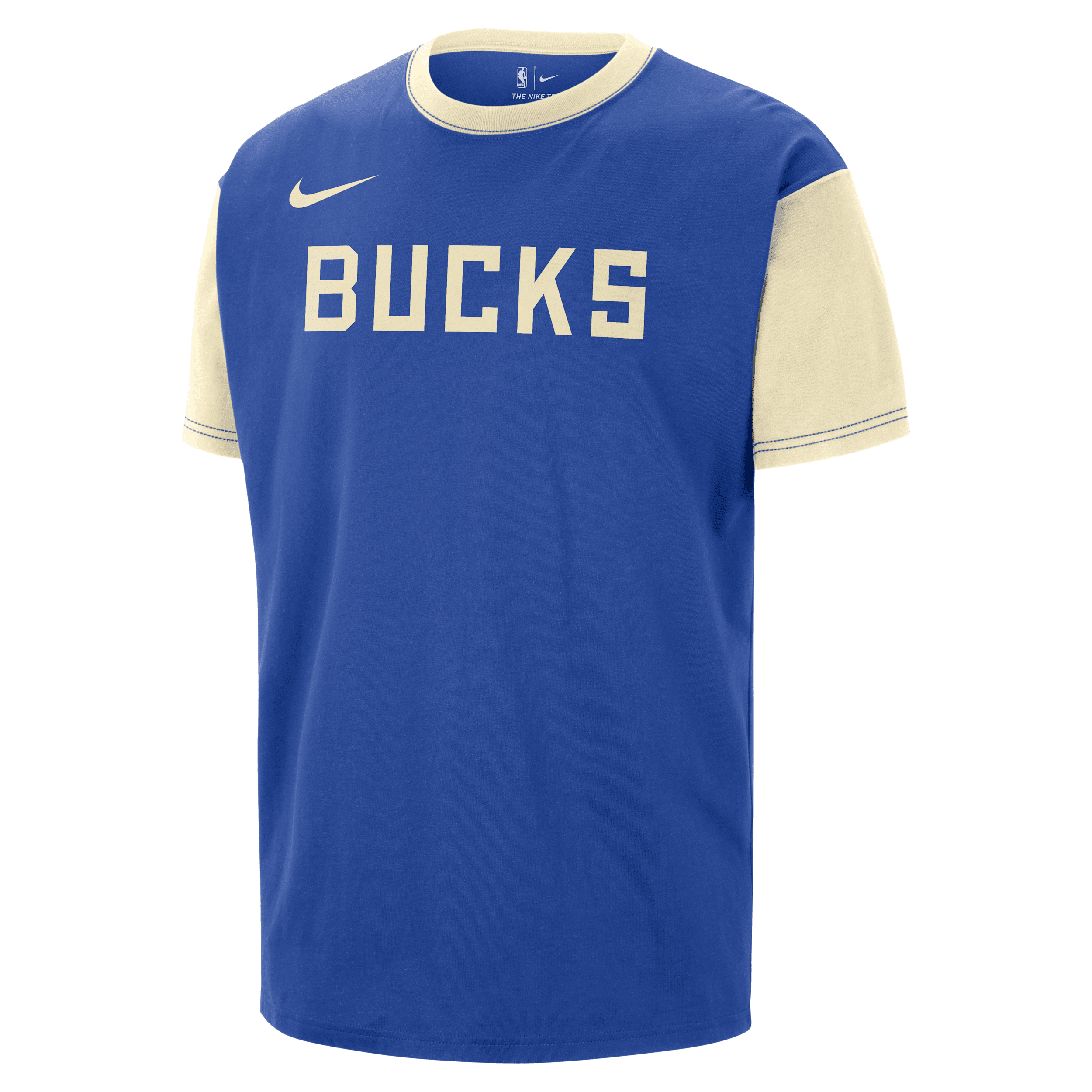 Nike Men's Royal Milwaukee Bucks 2024/25 City Edition Courtside Color Block T-shirt In Blue