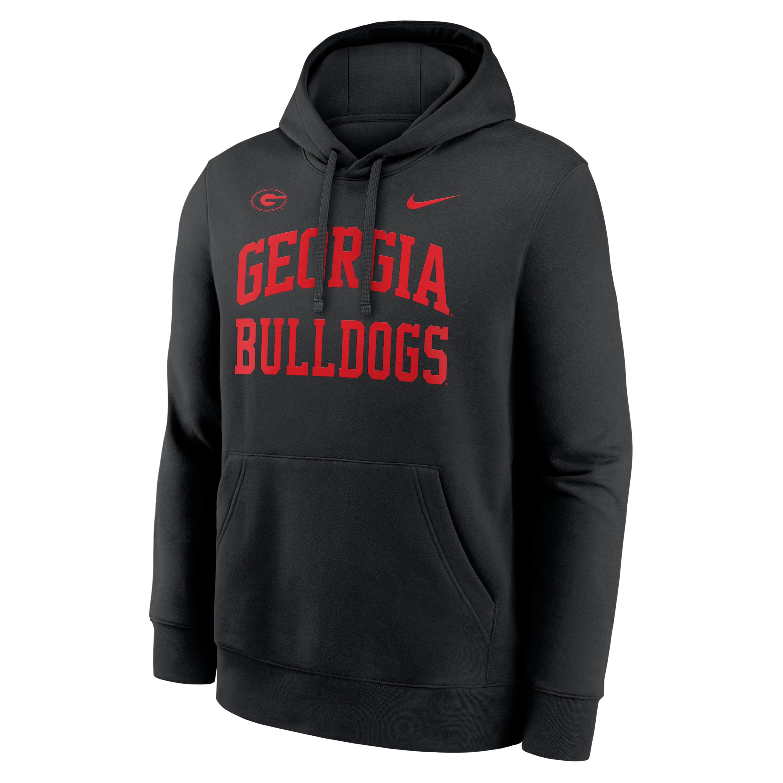 Nike Men's Black Georgia Bulldogs Primetime Arched Club Fleece Pullover Sweatshirt Hoodie - Black