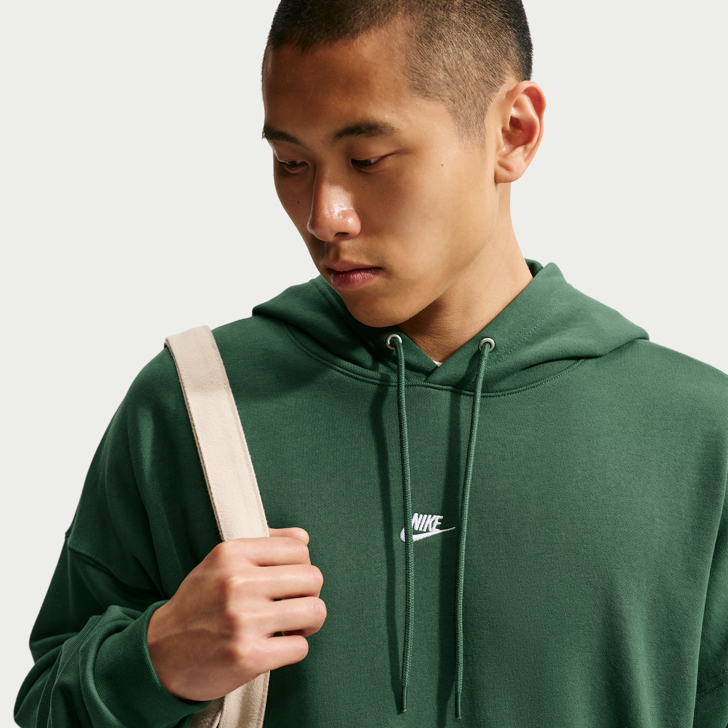Men's Nike Sportswear Club Oversized French Terry Pullover Hoodie in Green | IF0745-323