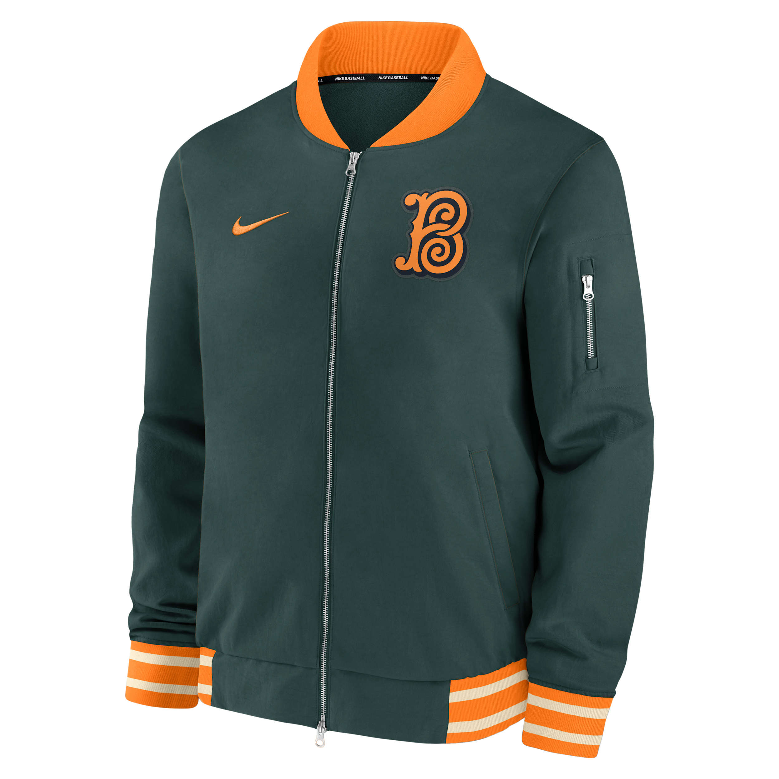 Baltimore Orioles Authentic Collection City Connect Nike Men's MLB Full-Zip Bomber Jacket in Green | 02F309GSOLE-TRY