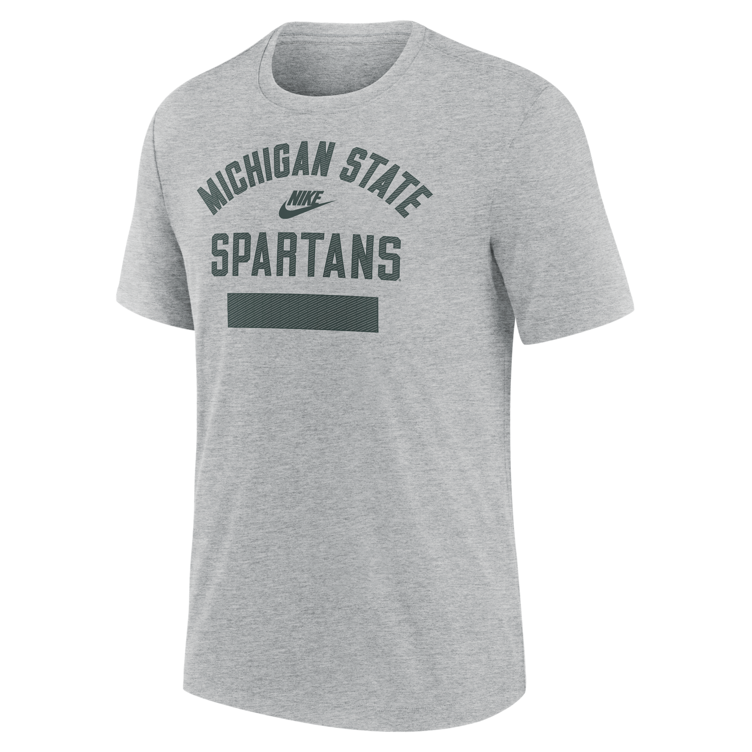 Nike Men's Heather Gray Michigan State Spartans Arch Wordmark Legacy Tri-Blend T-Shirt - Heather Gray