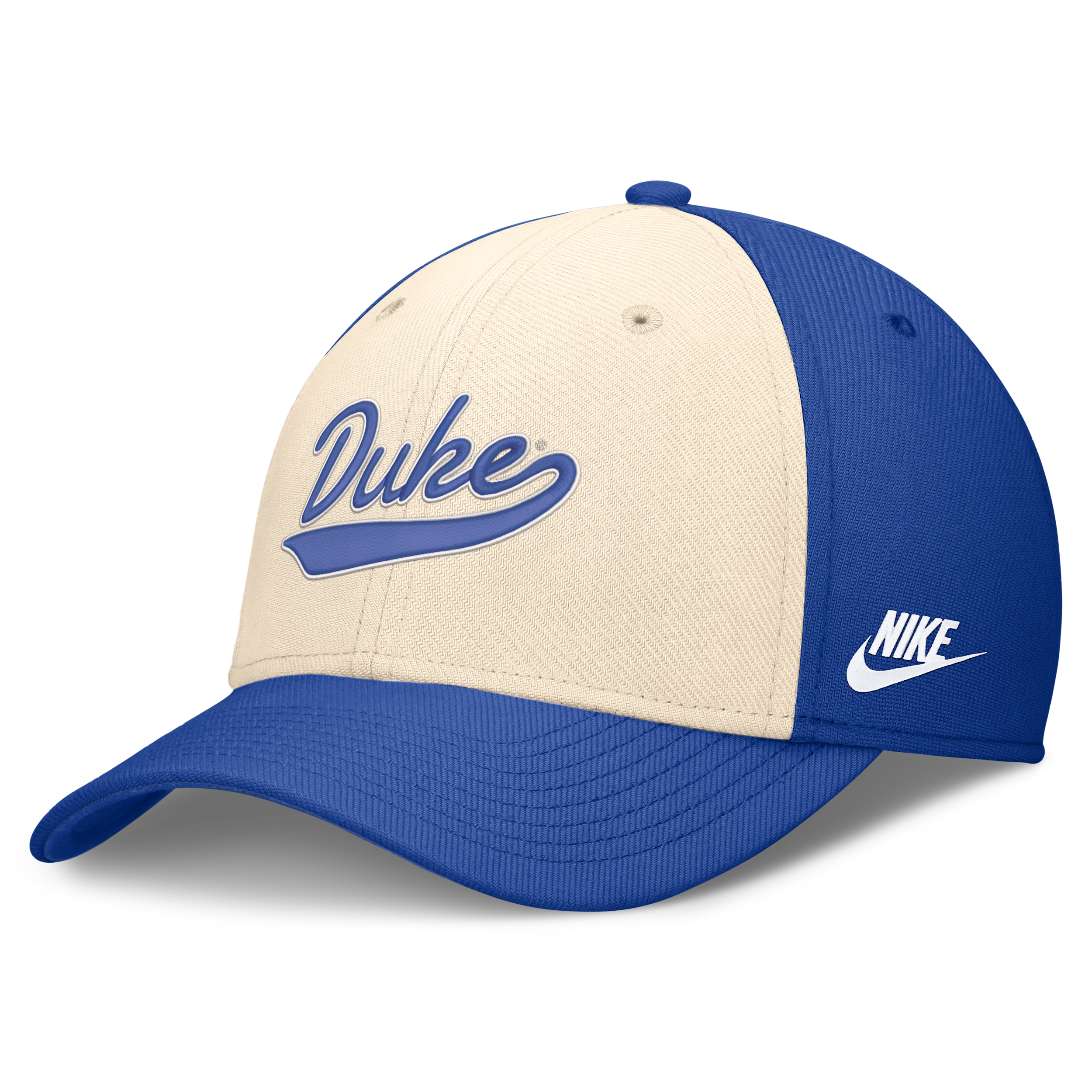 Nike Men's Duke Blue Devils Legacy Dri-fit Stretch-Fit Baseball Cap - Natural, Royal