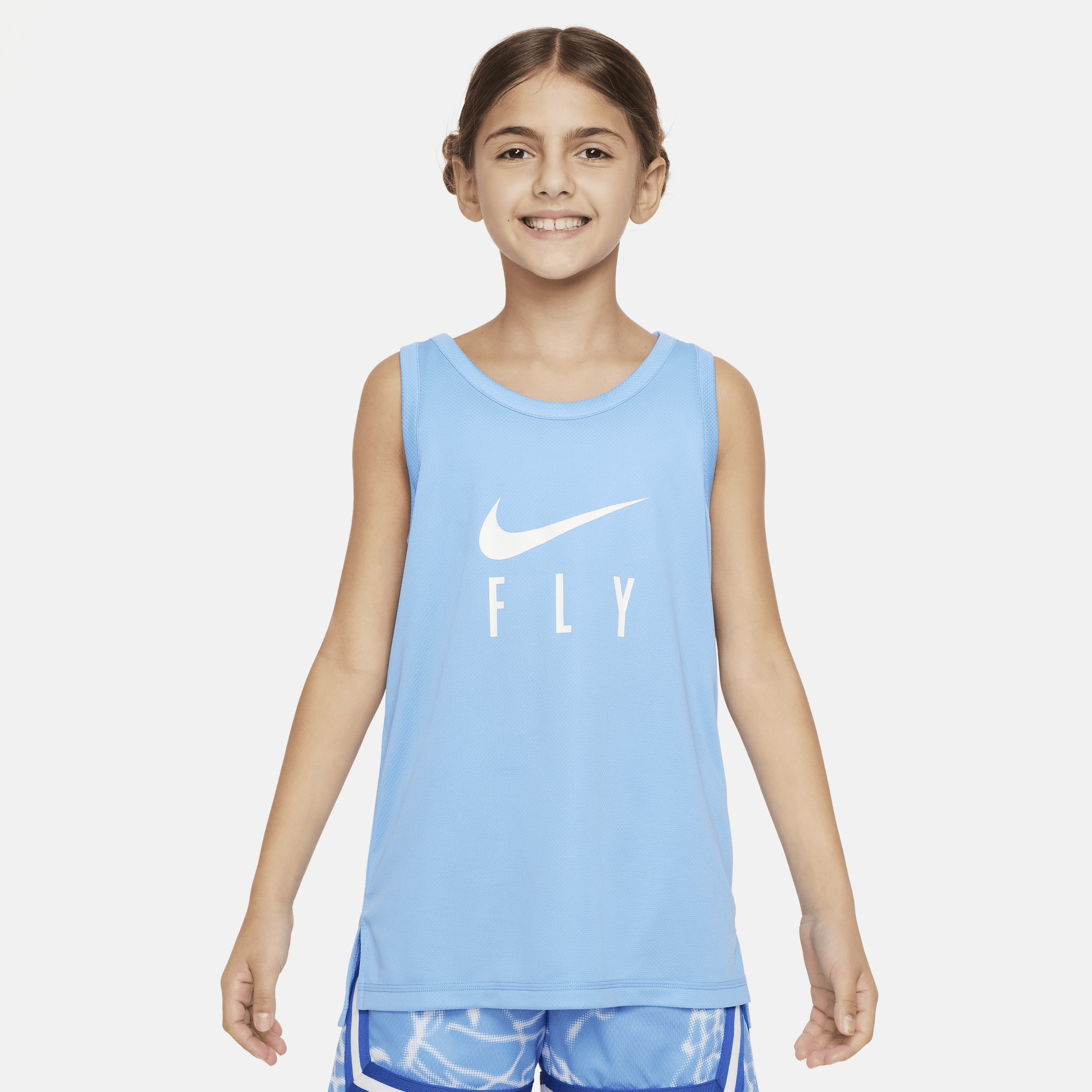 Nike Swoosh Fly Big Kids' (girls') Jersey Tank Top In Blue