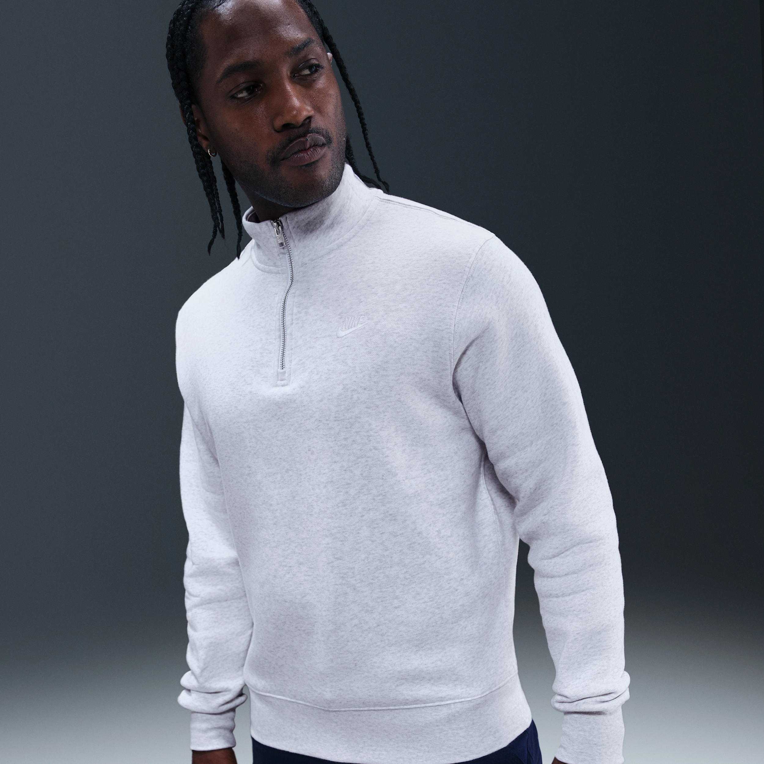 Nike Men's  Sportswear Club 1/2-zip Fleece Top In Brown