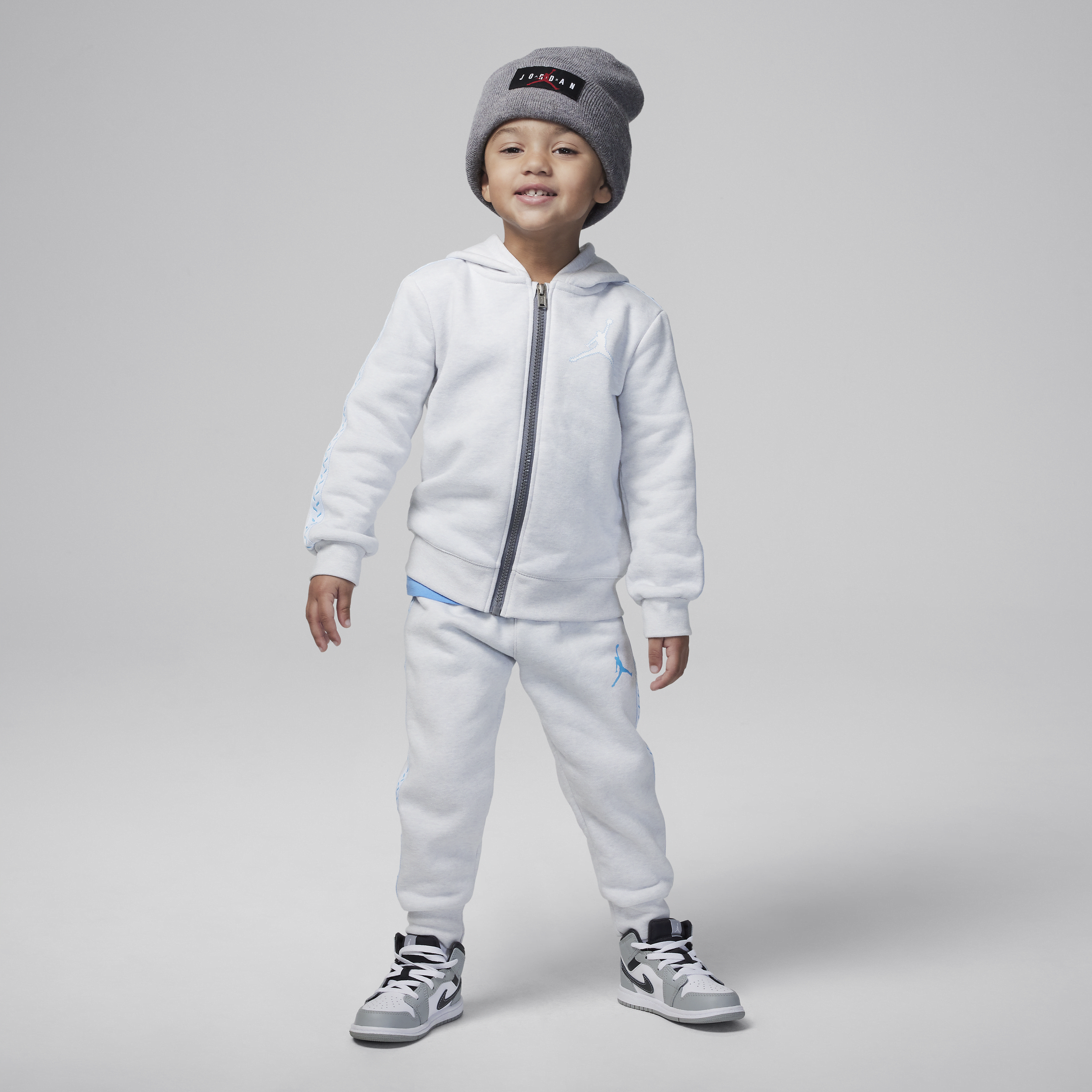 Jordan Babies' Mj Flight Mvp Toddler Full-zip Hoodie Set In Grey