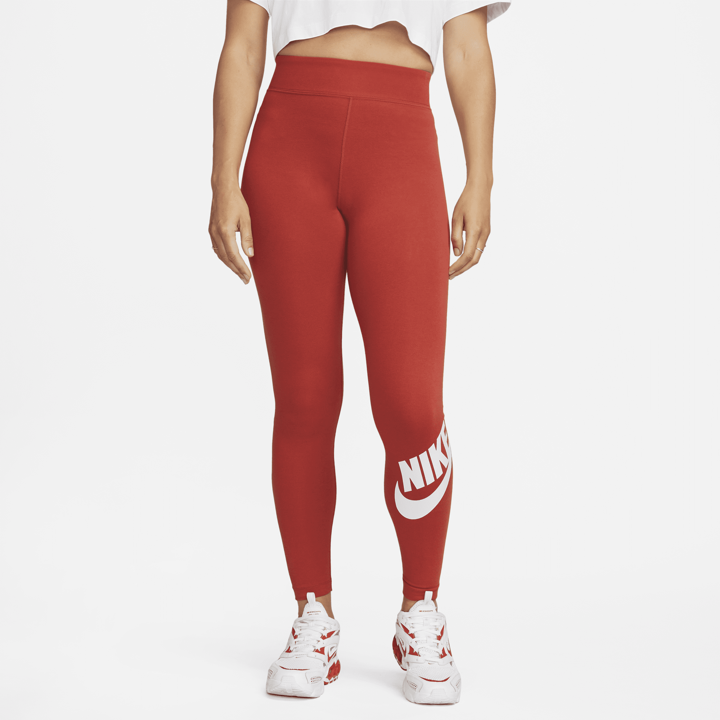 Nike Women's  Sportswear Essential High-waisted Logo Leggings In Red