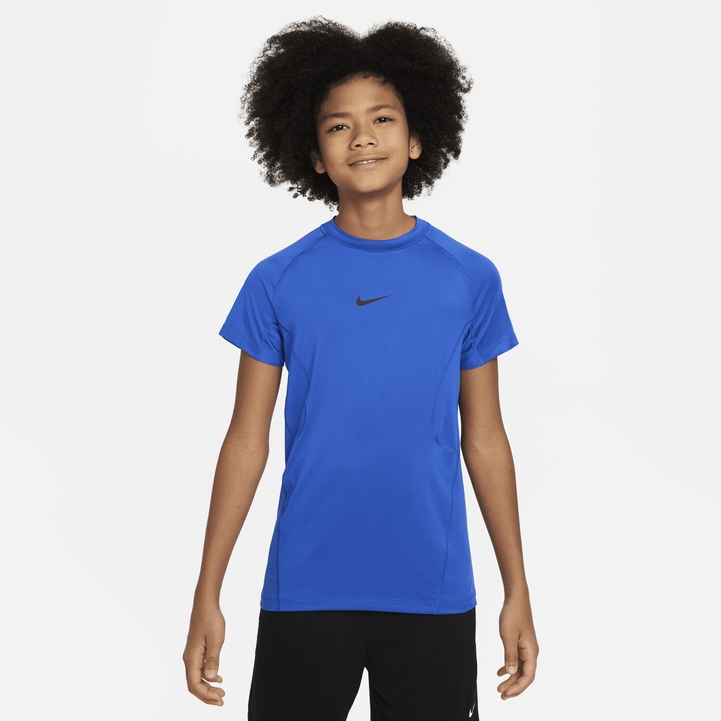 Nike Pro Big Kids' (boys') Dri-fit Short-sleeve Top In Blue