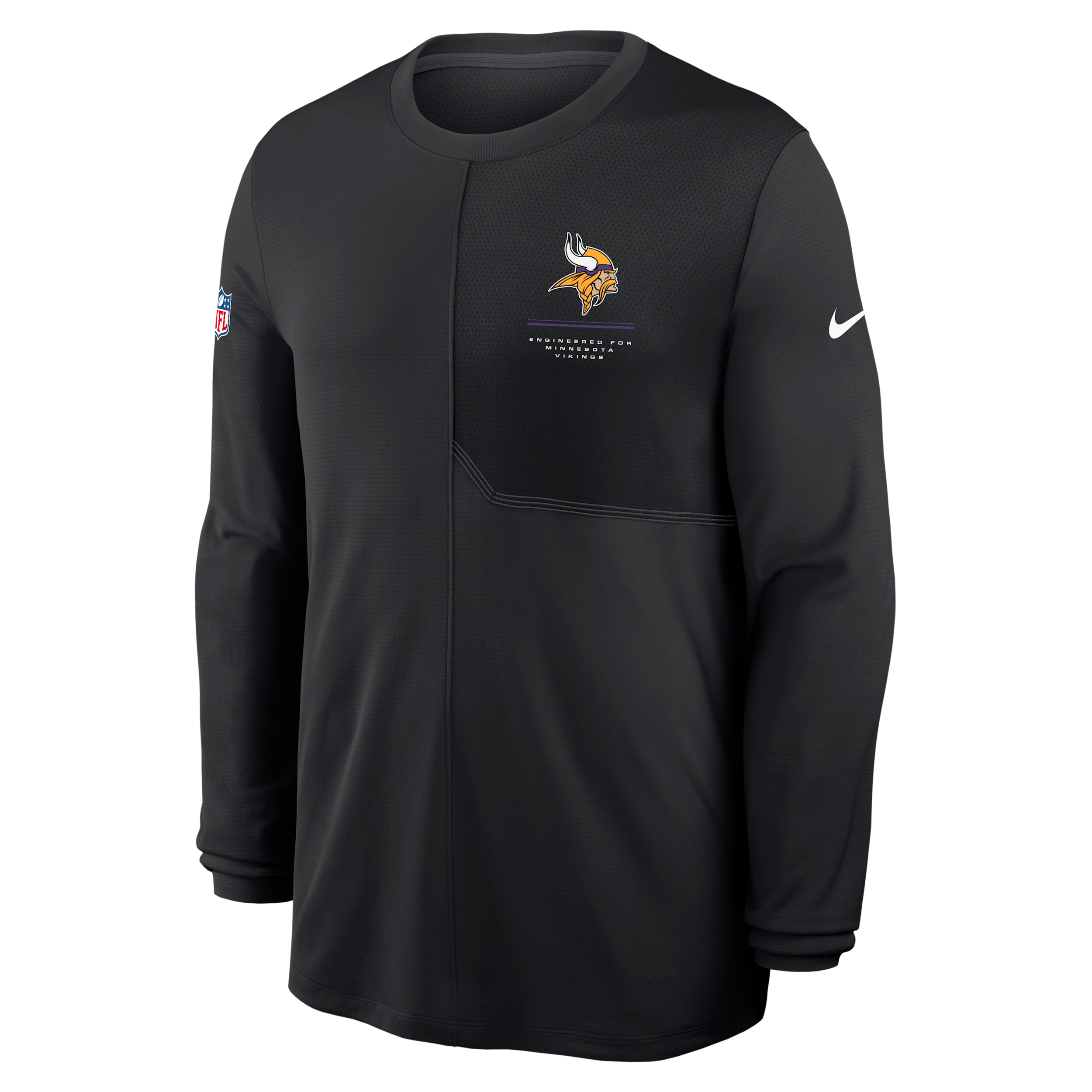 Minnesota Vikings Sideline Coach Nike Men's Dri-FIT NFL Long-Sleeve Top in Black | 03B1166N9M-B8B