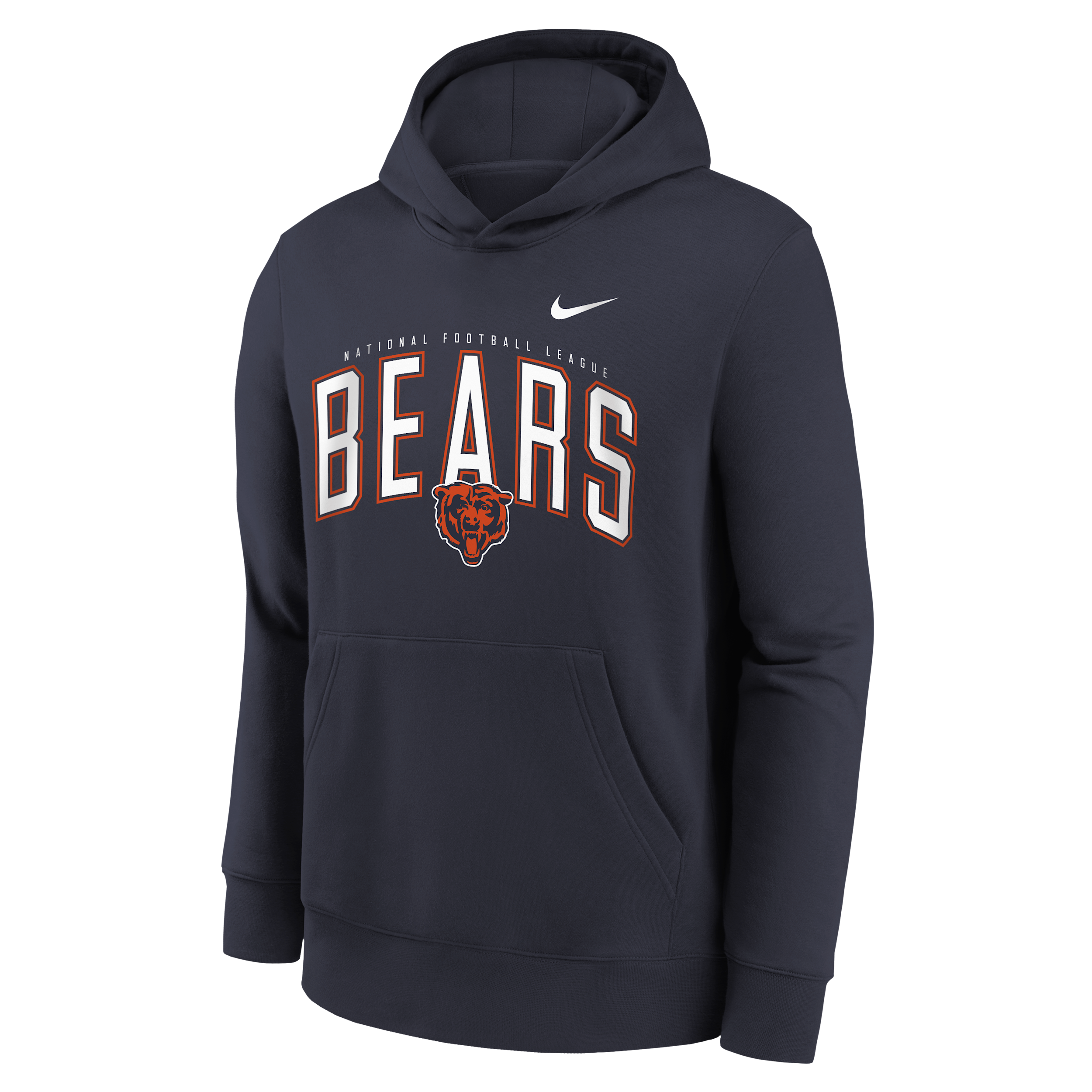 Chicago Bears Essentials Club Logo Arch Big Kids' Nike NFL Pullover Crew in Blue | Z1B7NFQQBRS-NCZ