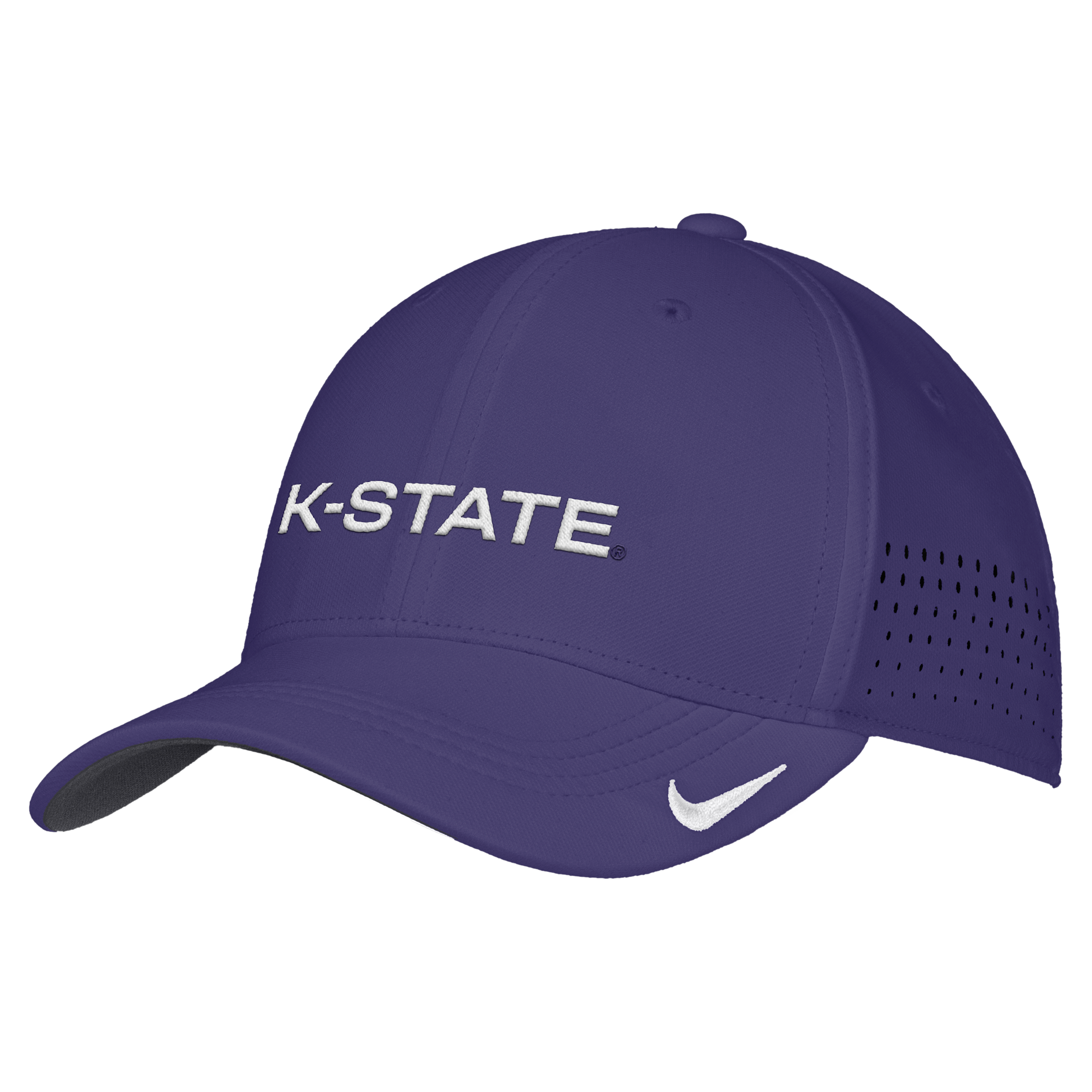 Nike Kansas State Wildcats SwooshFlex Stretch-Twill Structured-Fit Baseball Cap - Purple