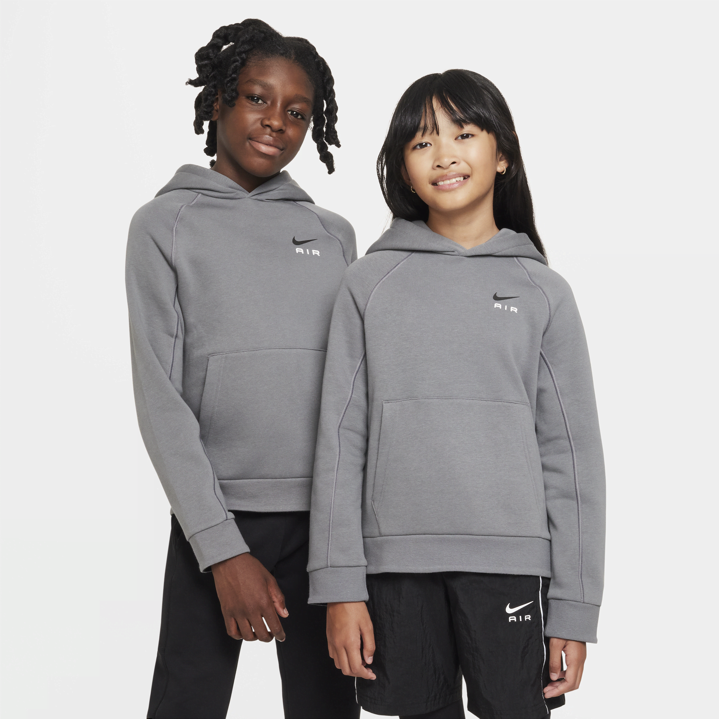 Nike Air Big Kids' Pullover Hoodie In Grey