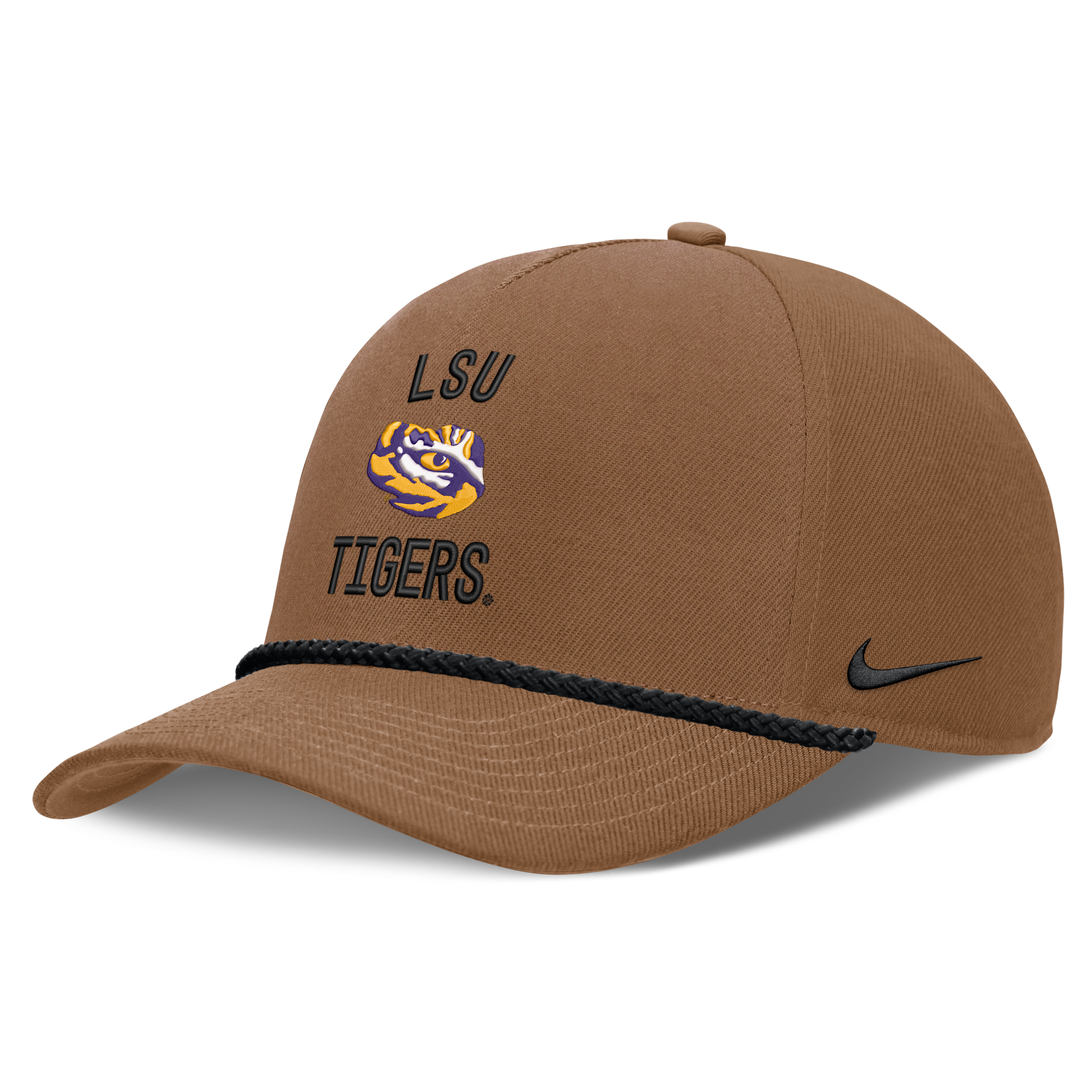 LSU Military Appreciation Rise Nike Men's Dri-FIT College A-Frame Adjustable Hat in Brown | NC962EALSN-7AL