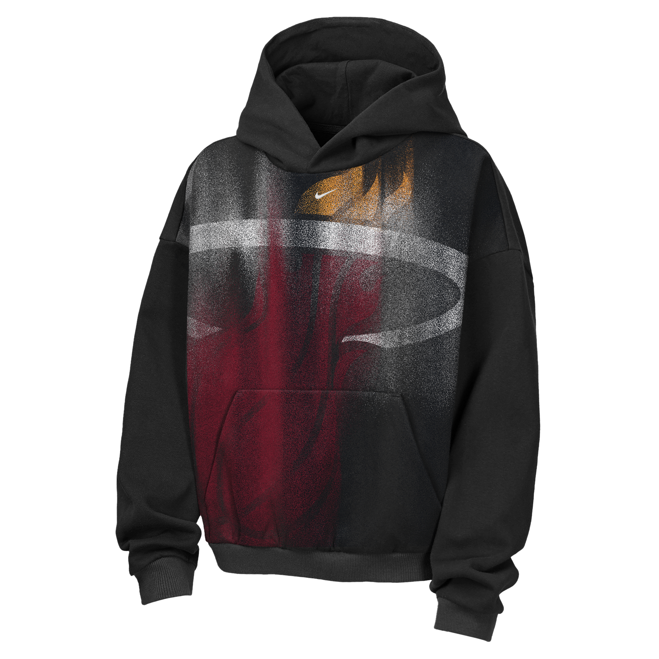 Nike Youth Miami Heat Worn With Obsession Standard Issue Therma Fleece Icon Hoodie, Medium, Black