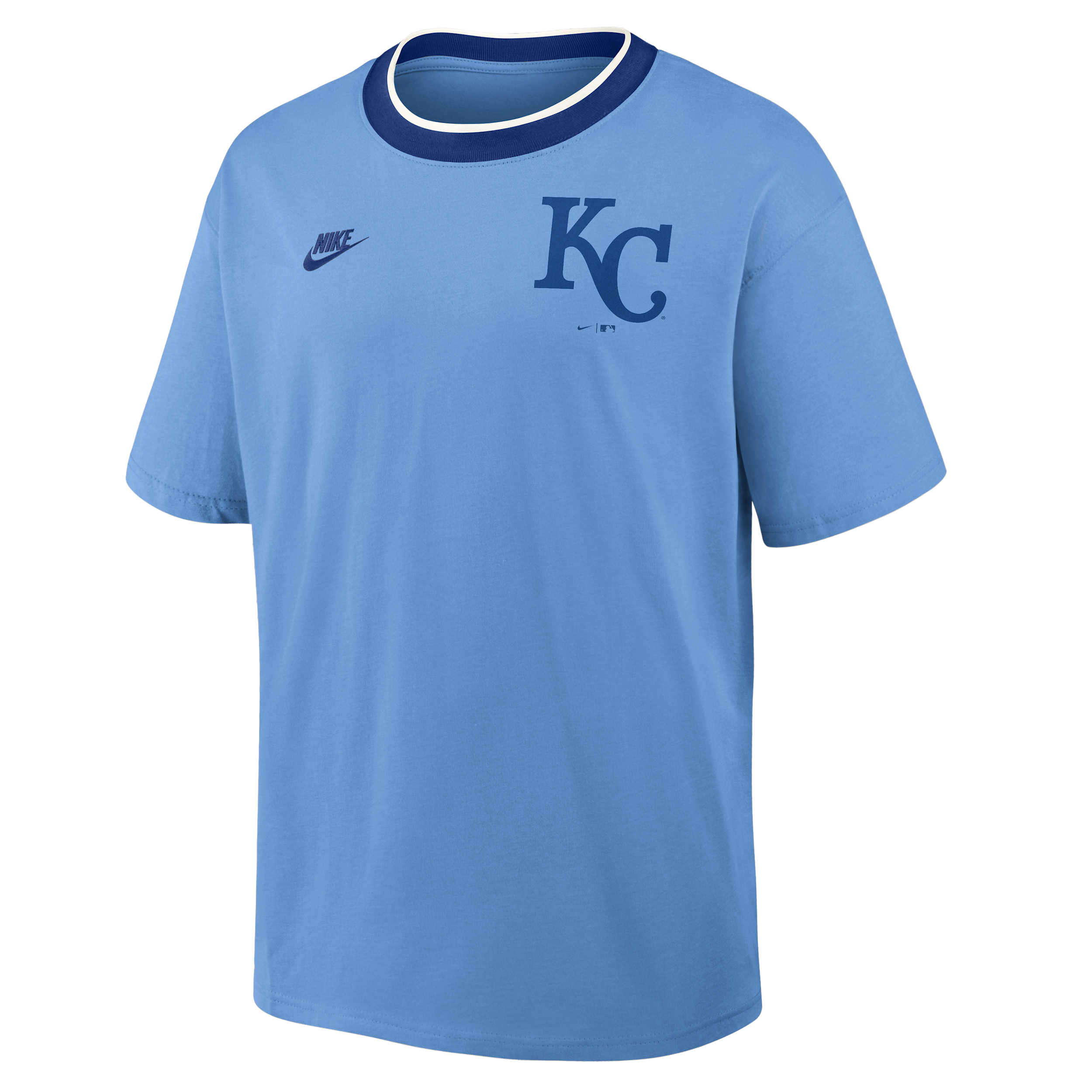 Nike Men's Light Blue Kansas City Royals Cooperstown Collection Ringer T-Shirt - Light Blue