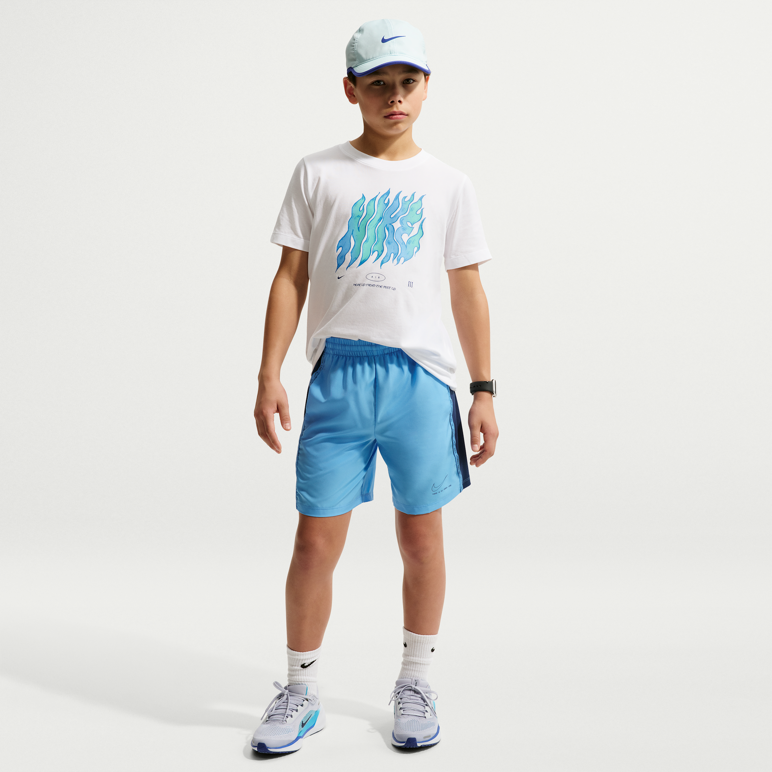 Nike Sportswear Multi Big Kids' (Boys') Dri-FIT Shorts in Blue | HV0658-412