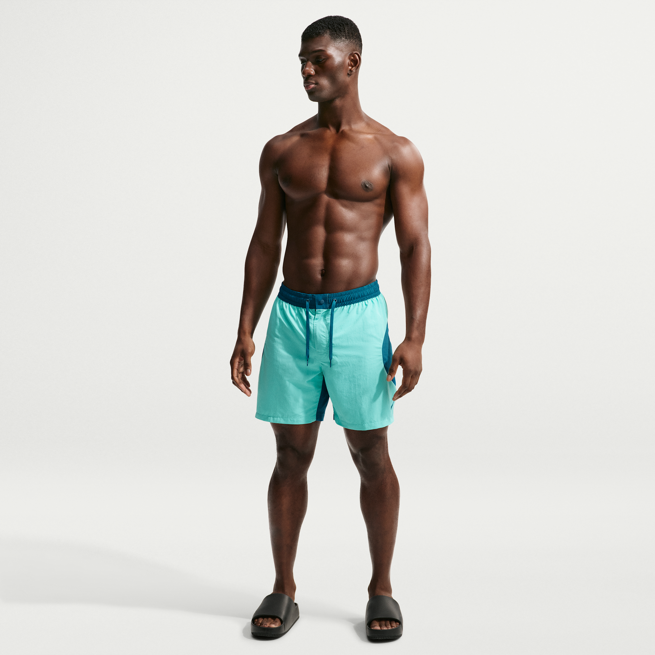 Nike Men's Swim 7" Fully Lined Volley Short in Green | NESSG517-468