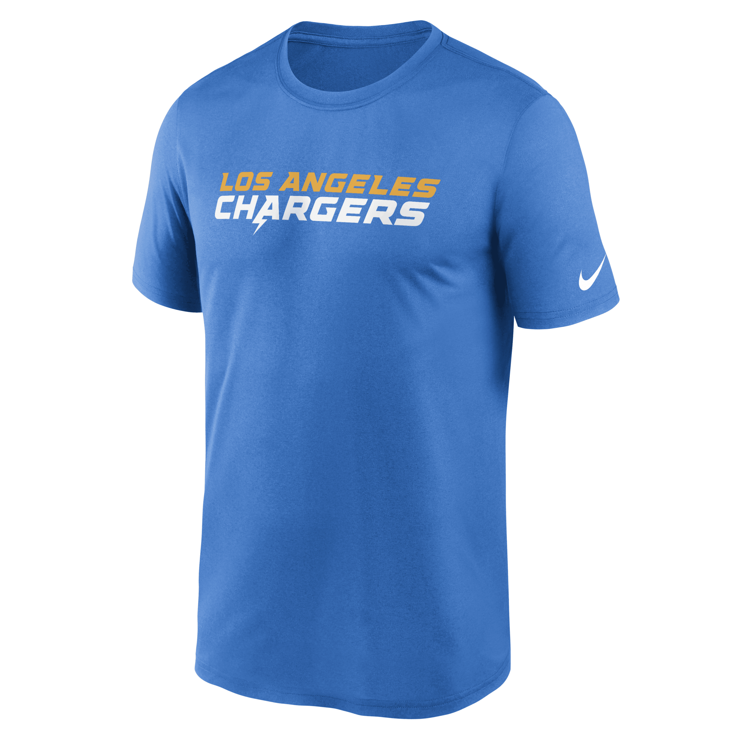 Shop Nike Men's Dri-fit Wordmark Legend (nfl Los Angeles Chargers) T-shirt In Blue